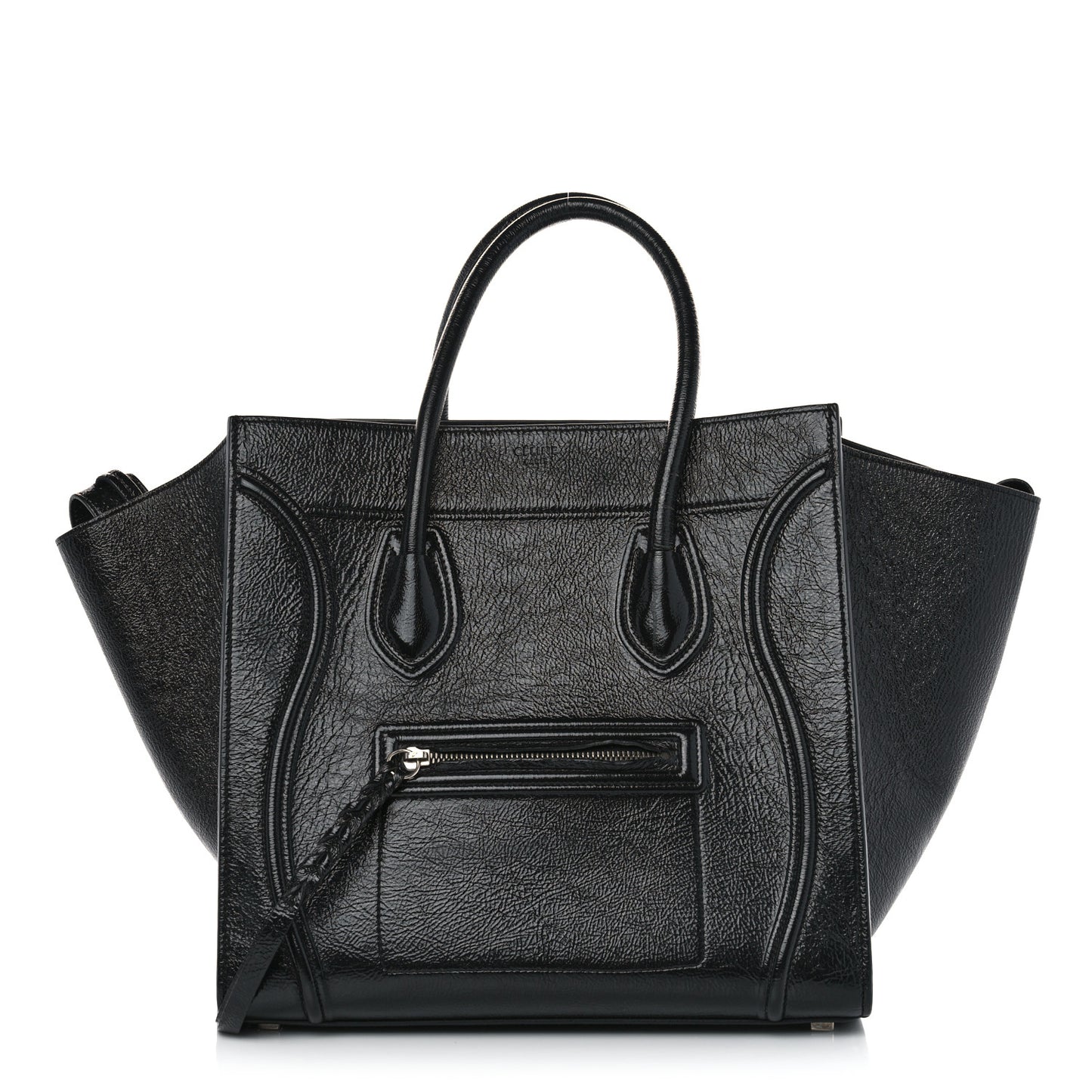 Shiny Goatskin Medium Phantom Luggage Black