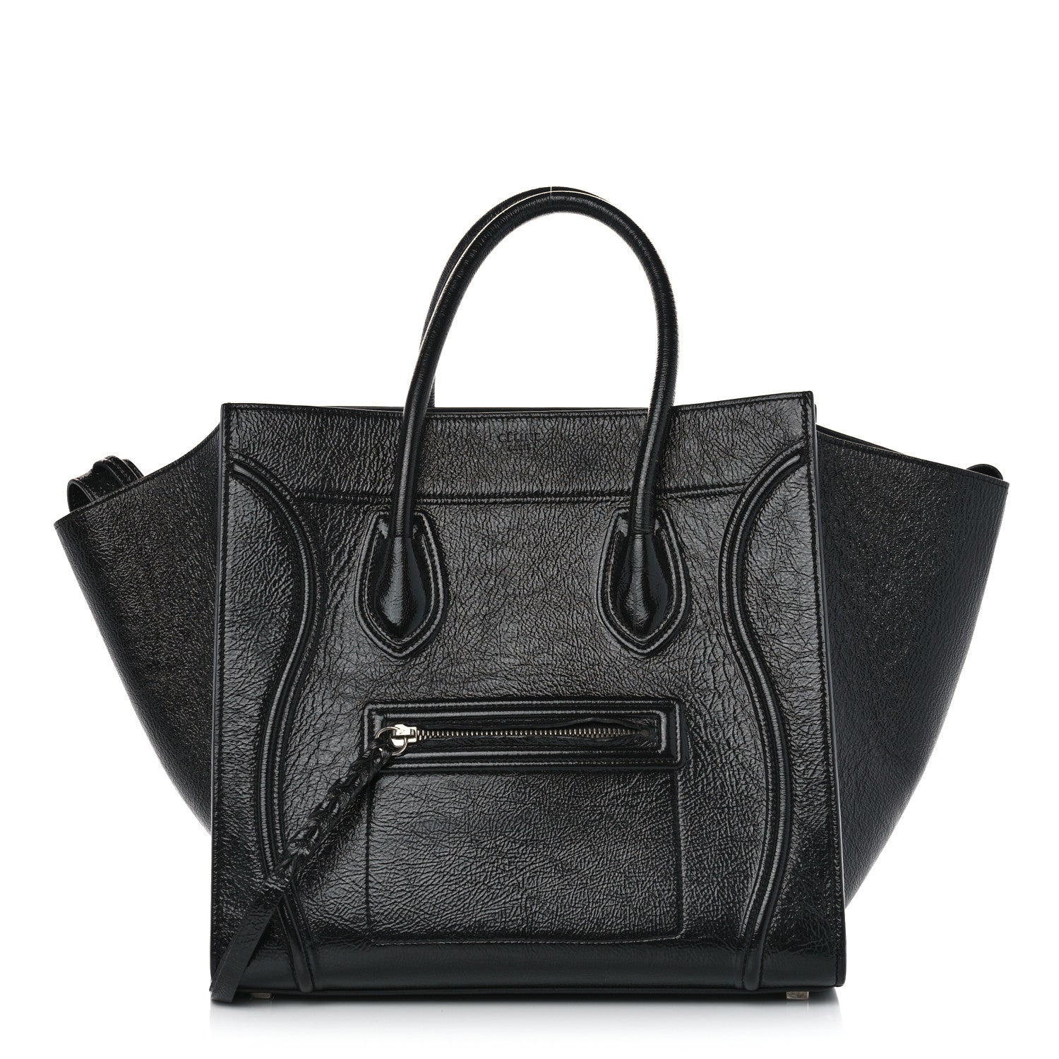 Celine Shiny Goatskin Medium Phantom Luggage Black 1 of 16