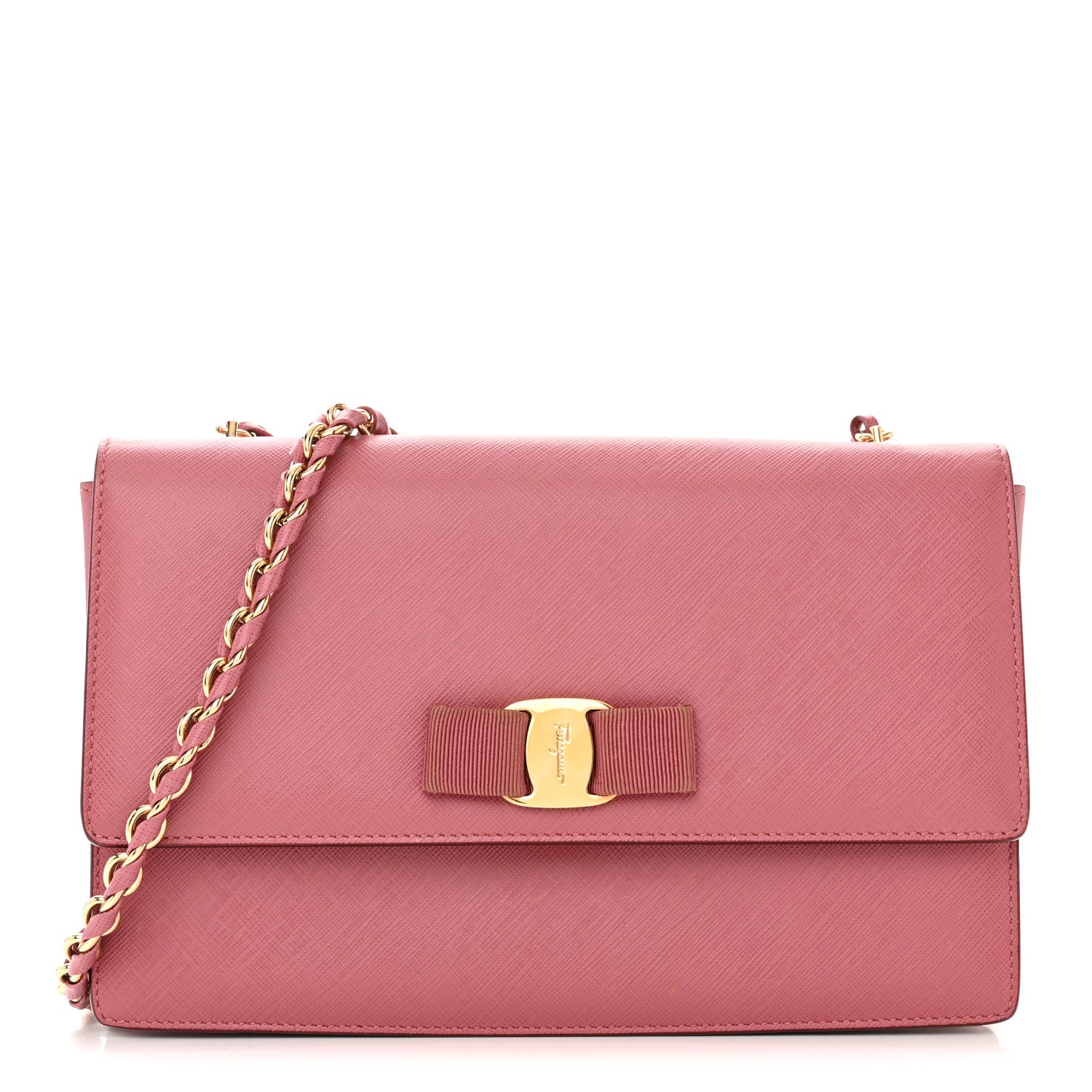 Salvatore Ferragamo Printed Calfskin Ginny Shoulder Bag Griotte 1 of 13