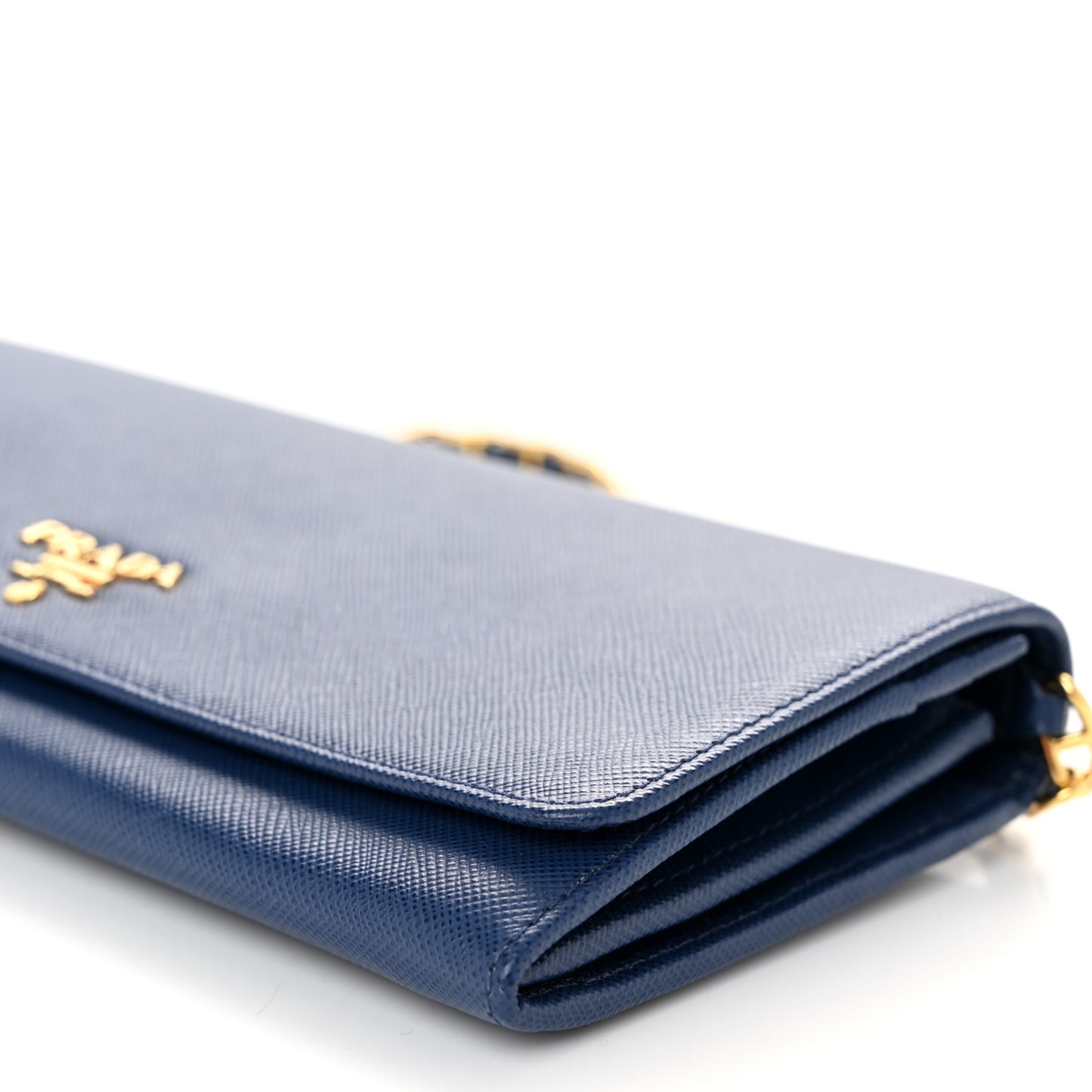 Saffiano Metal Oro Chain Wallet Bleuette