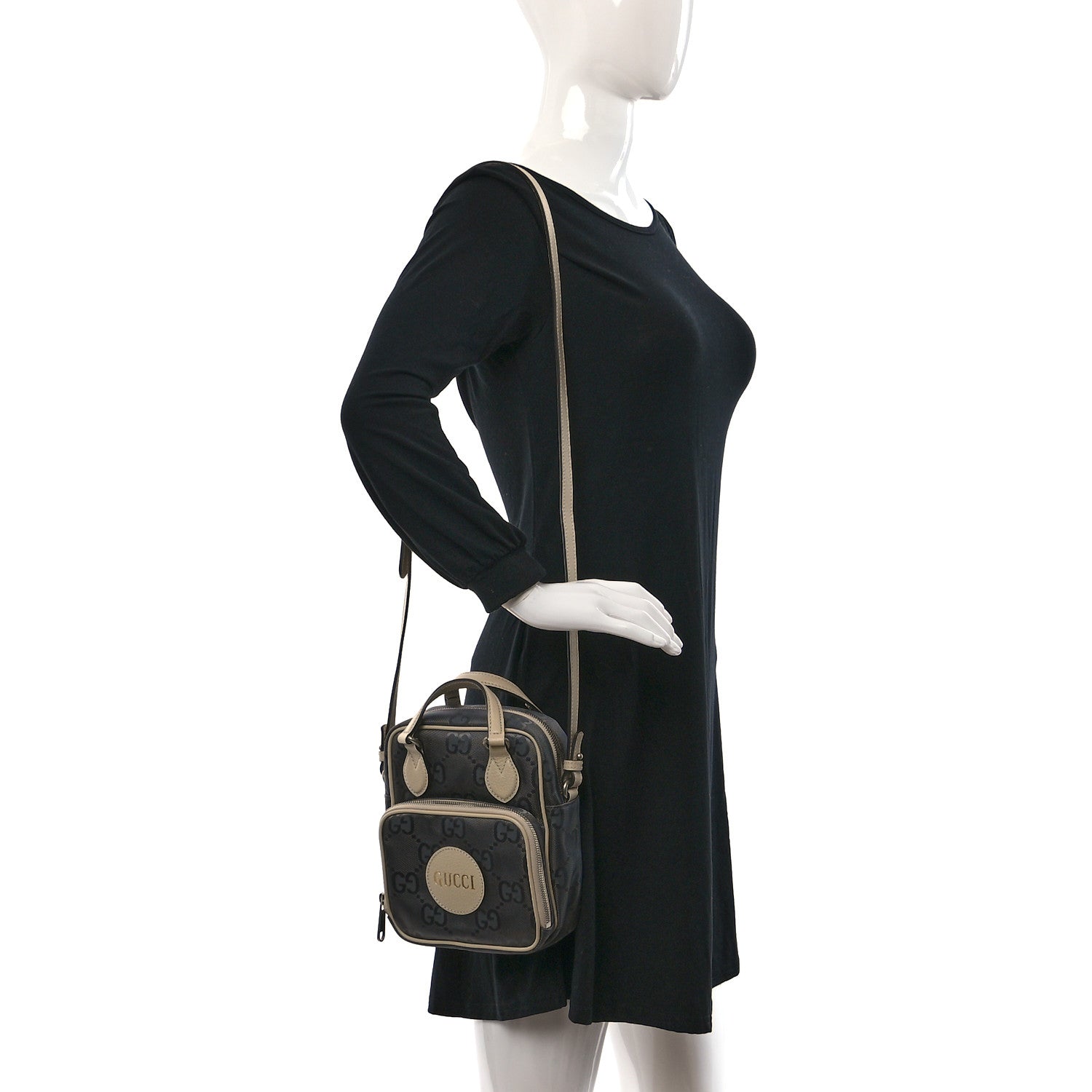 Gucci Econyl Nylon Monogram Off The Grid Shoulder Bag Graphite Grey New Plaster 2 of 9