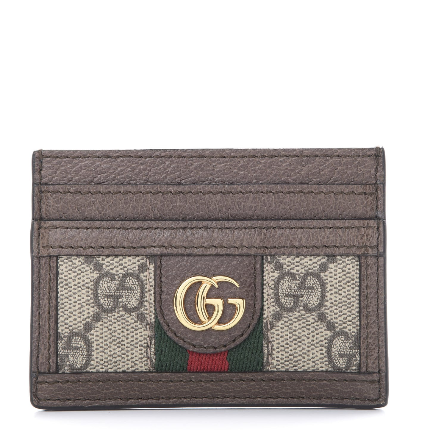 GG Supreme Monogram Ophidia Card Holder Brown