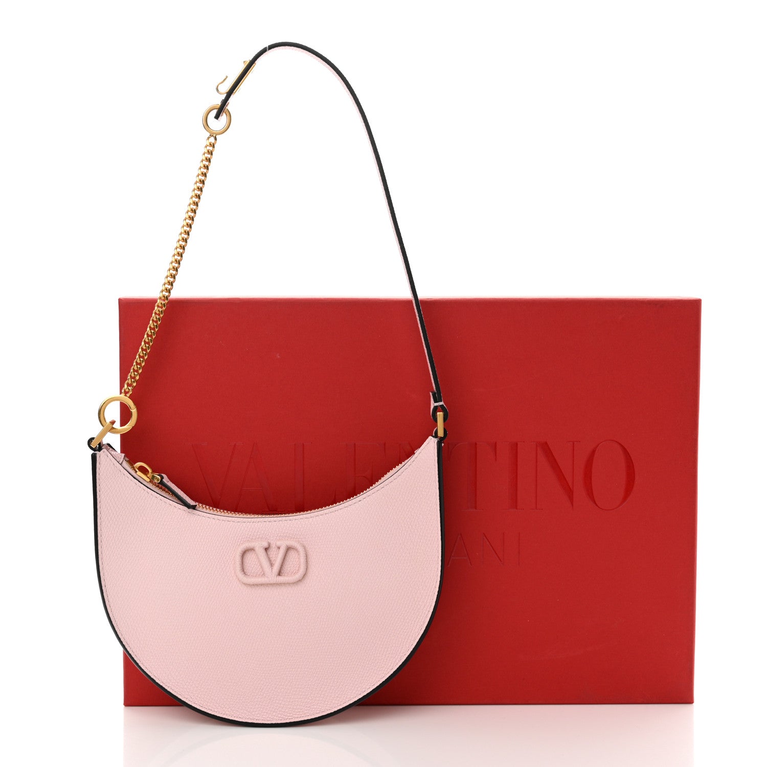 Valentino Garavani Grainy Calfskin Mini Vlogo Hobo Bag Rose Quartz 11 of 11