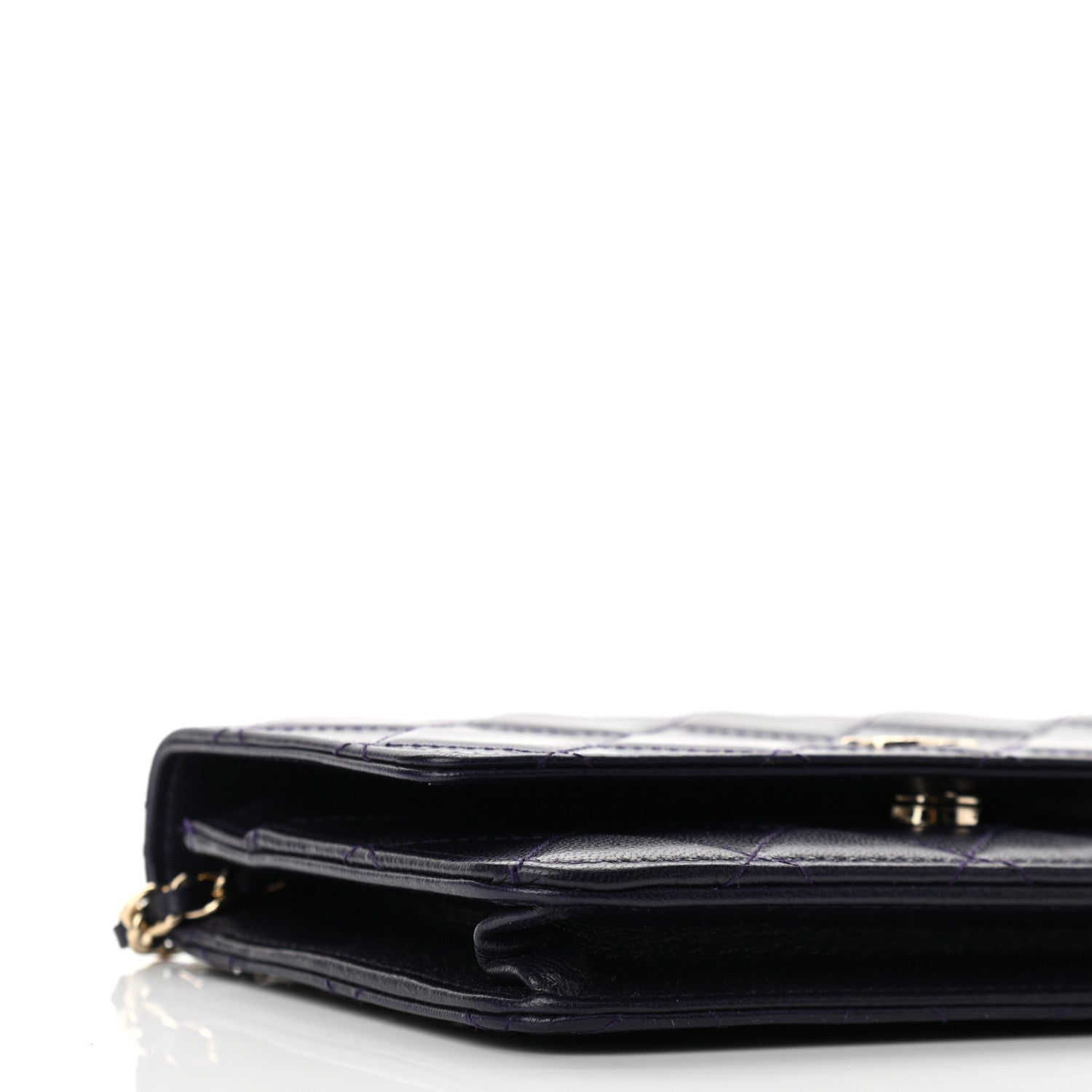 Chanel Lambskin Quilted Wallet On Chain WOC Purple 11 of 13
