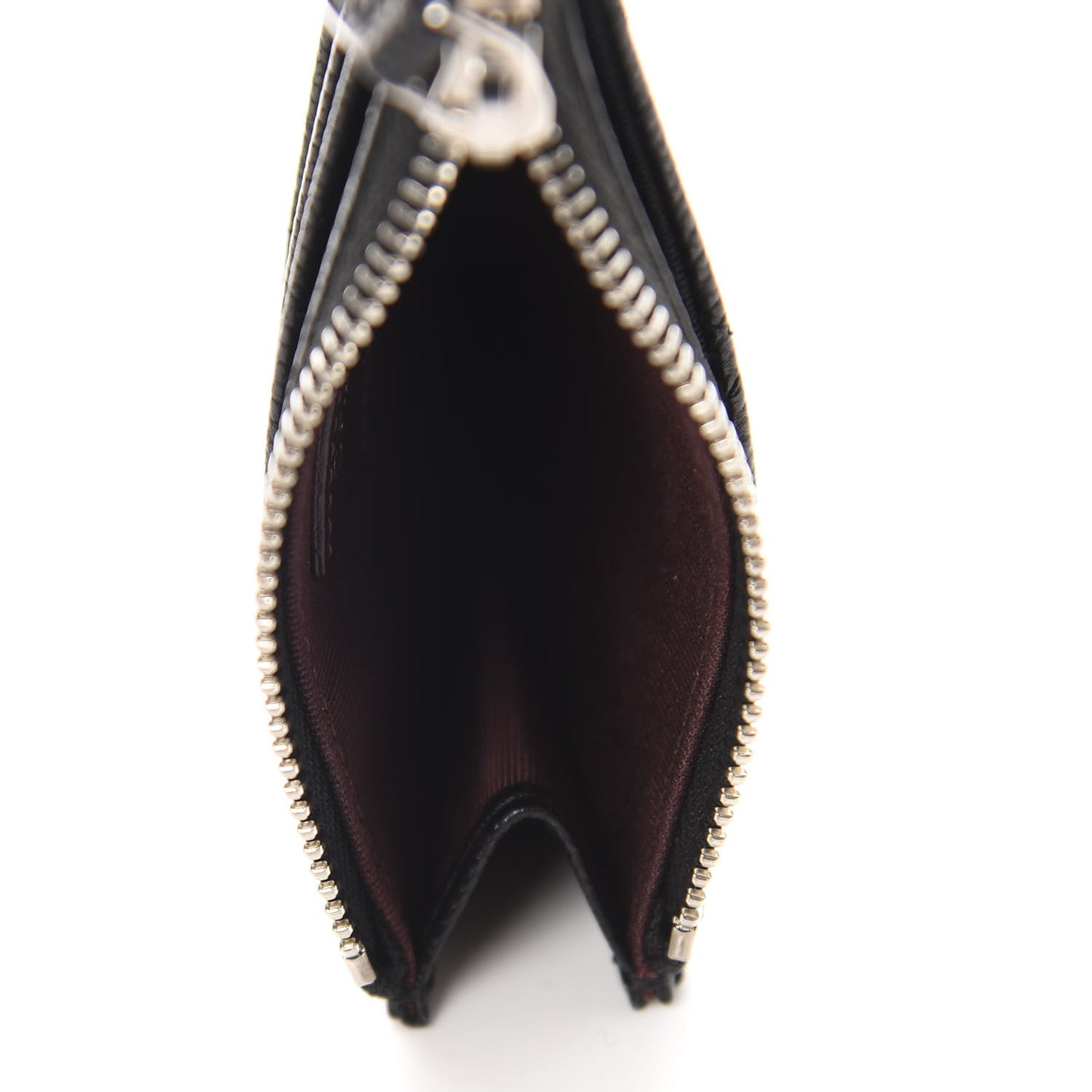 Caviar Quilted CC Zip Card Holder Black
