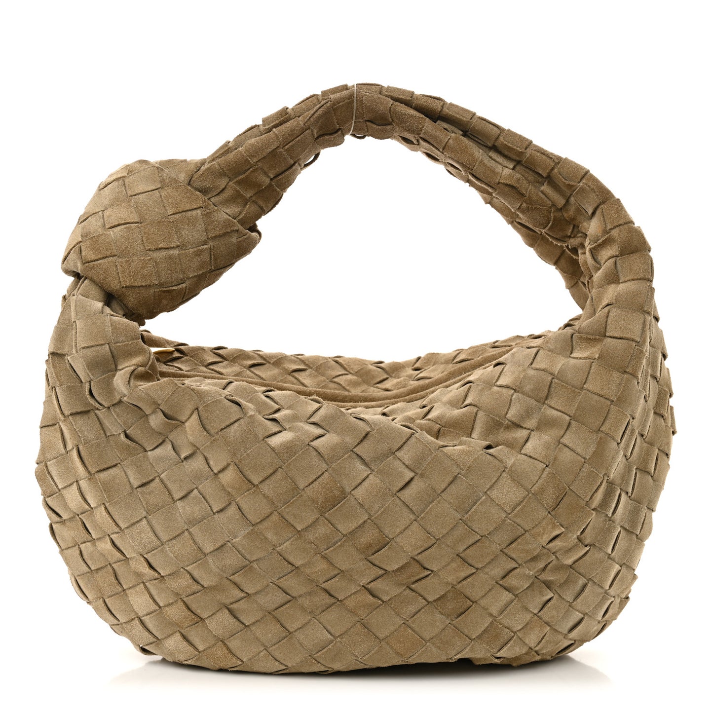 Suede Calfskin Intrecciato Teen Jodie Hobo Beige