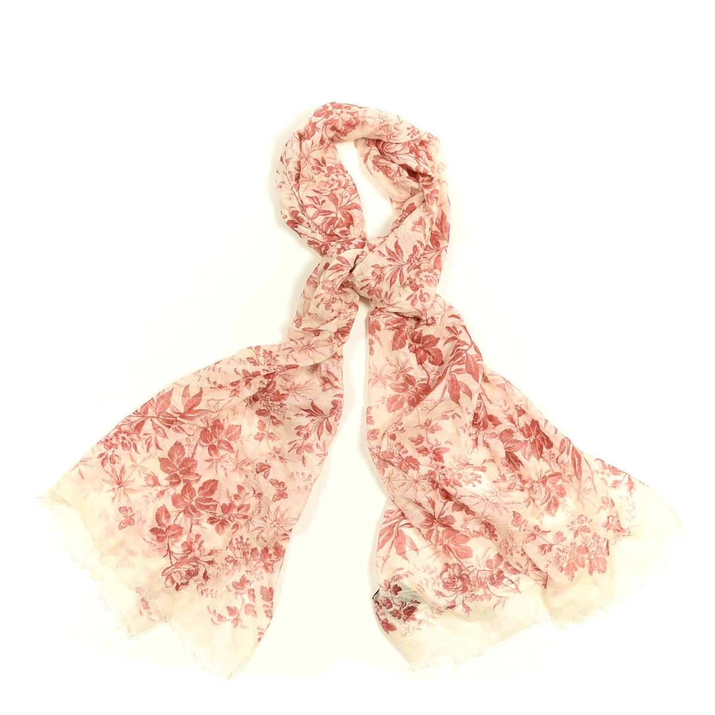 Modal Cotton Silk Erbarium Scarf Lacquer Ivory