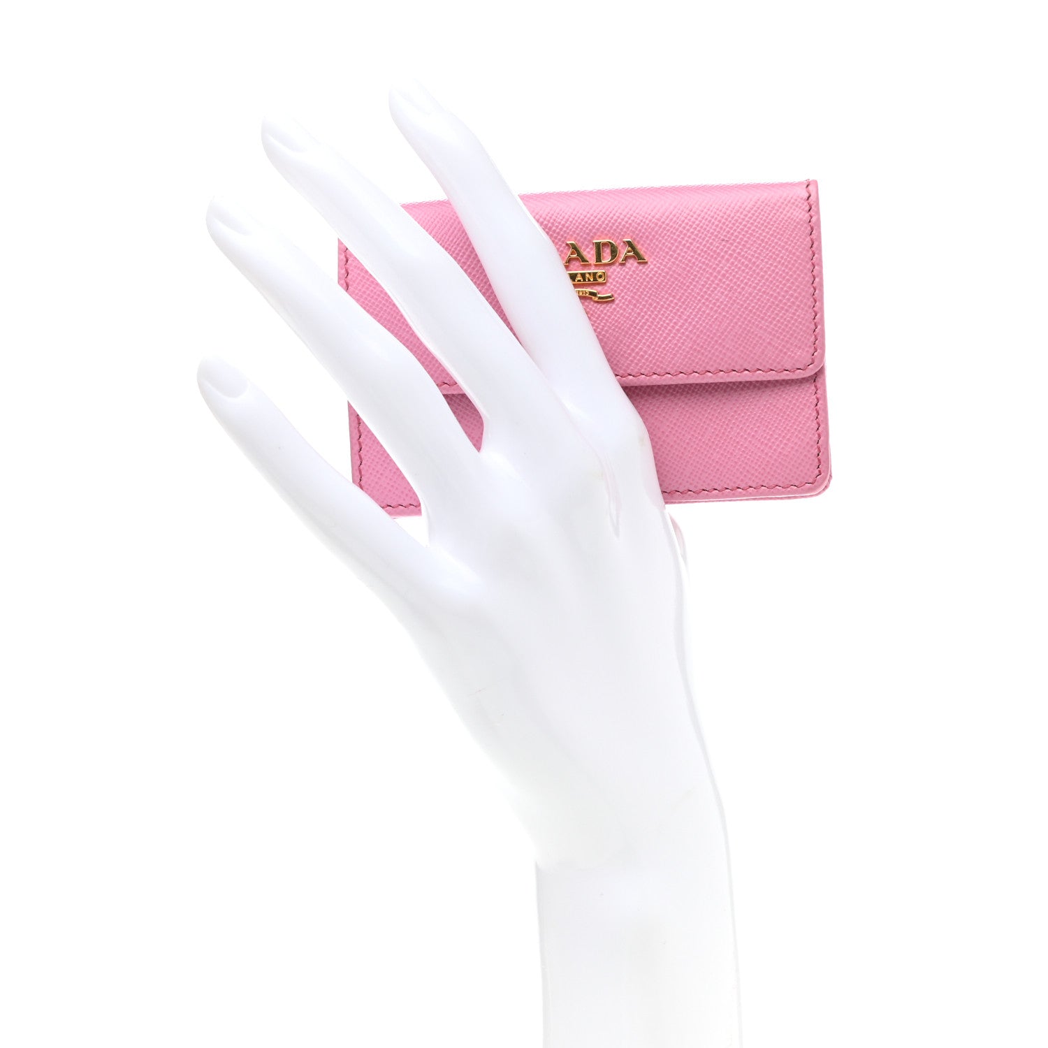 Prada Saffiano Metal Flap Wallet Begonia 2 of 8