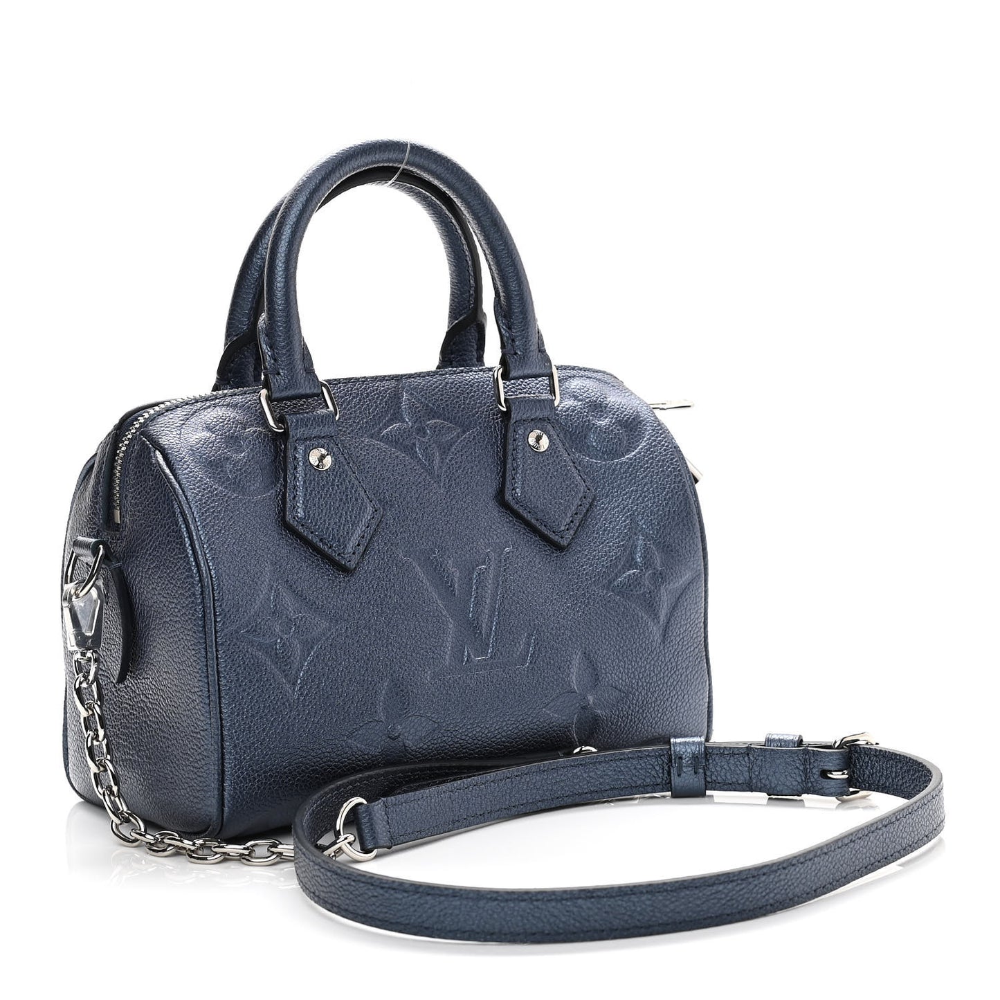 Metallic Empreinte Monogram Giant Speedy Bandouliere 20 Navy Nacre