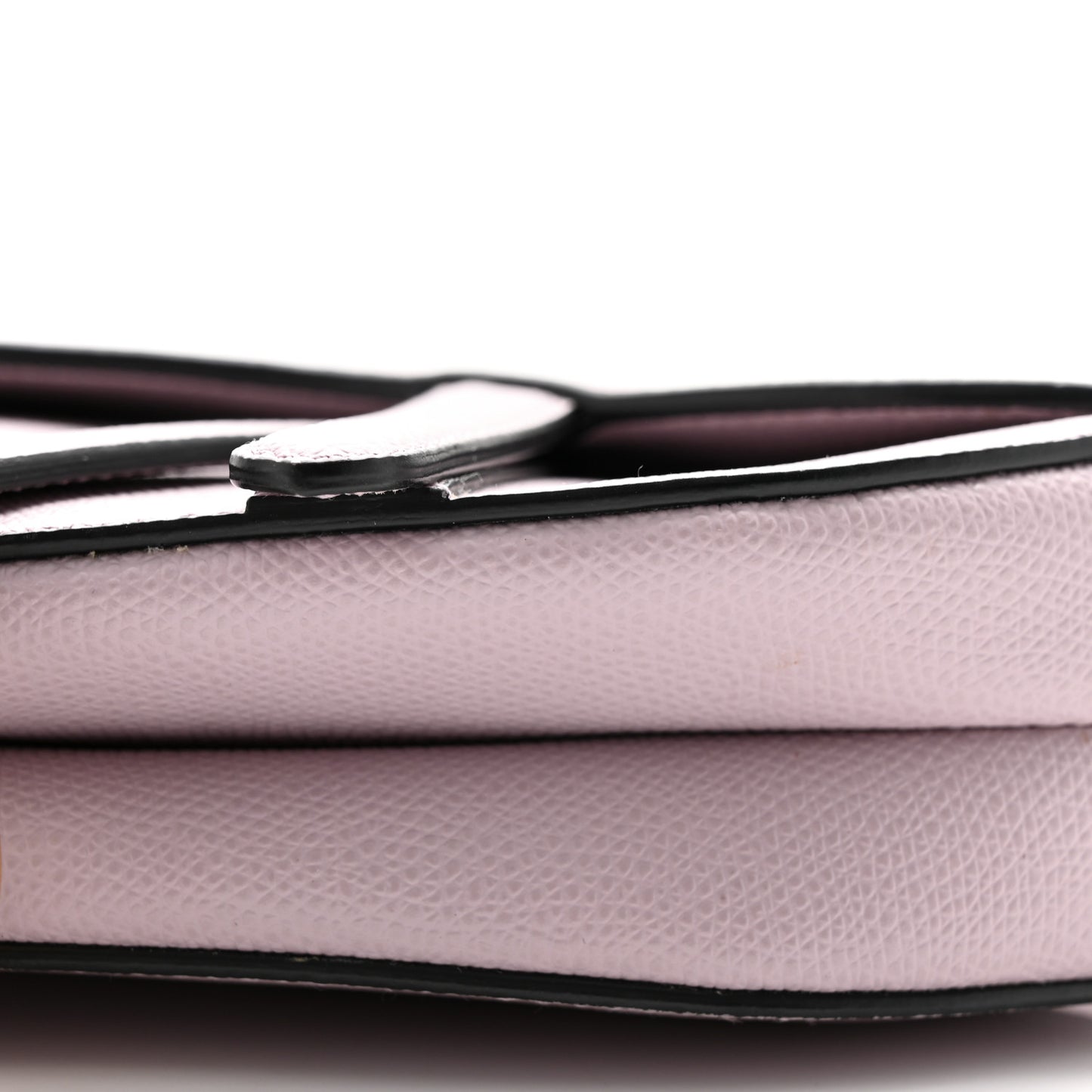 Grained Calfskin Mini Saddle Bag Light Pink
