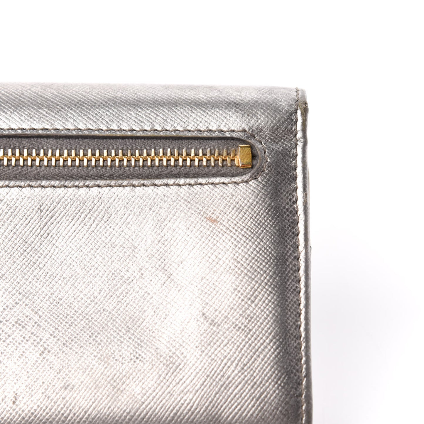 Metallic Saffiano Colour Continental Flap Wallet Cromo