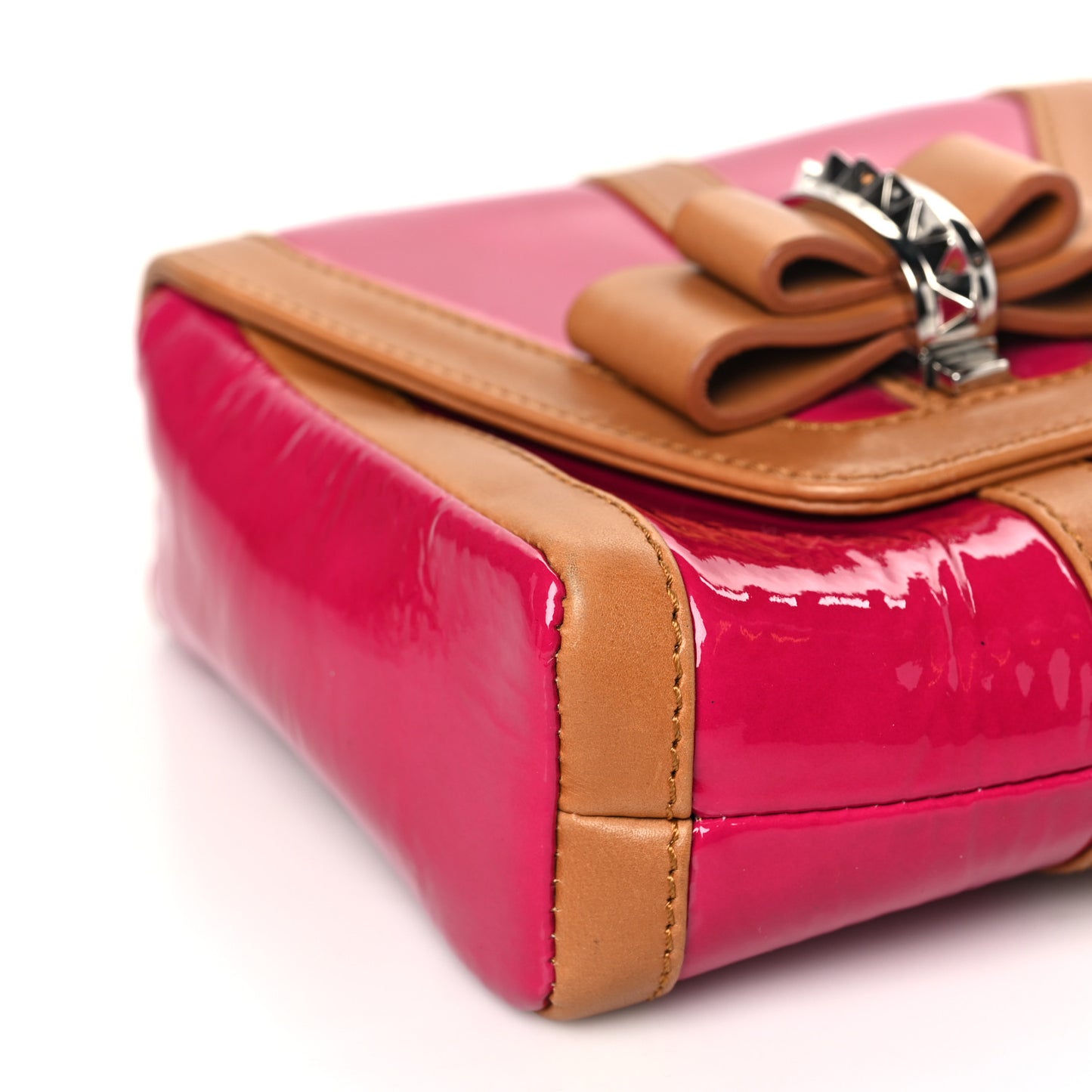 Patent Calfskin Sweety Charity Crossbody Bag Pink
