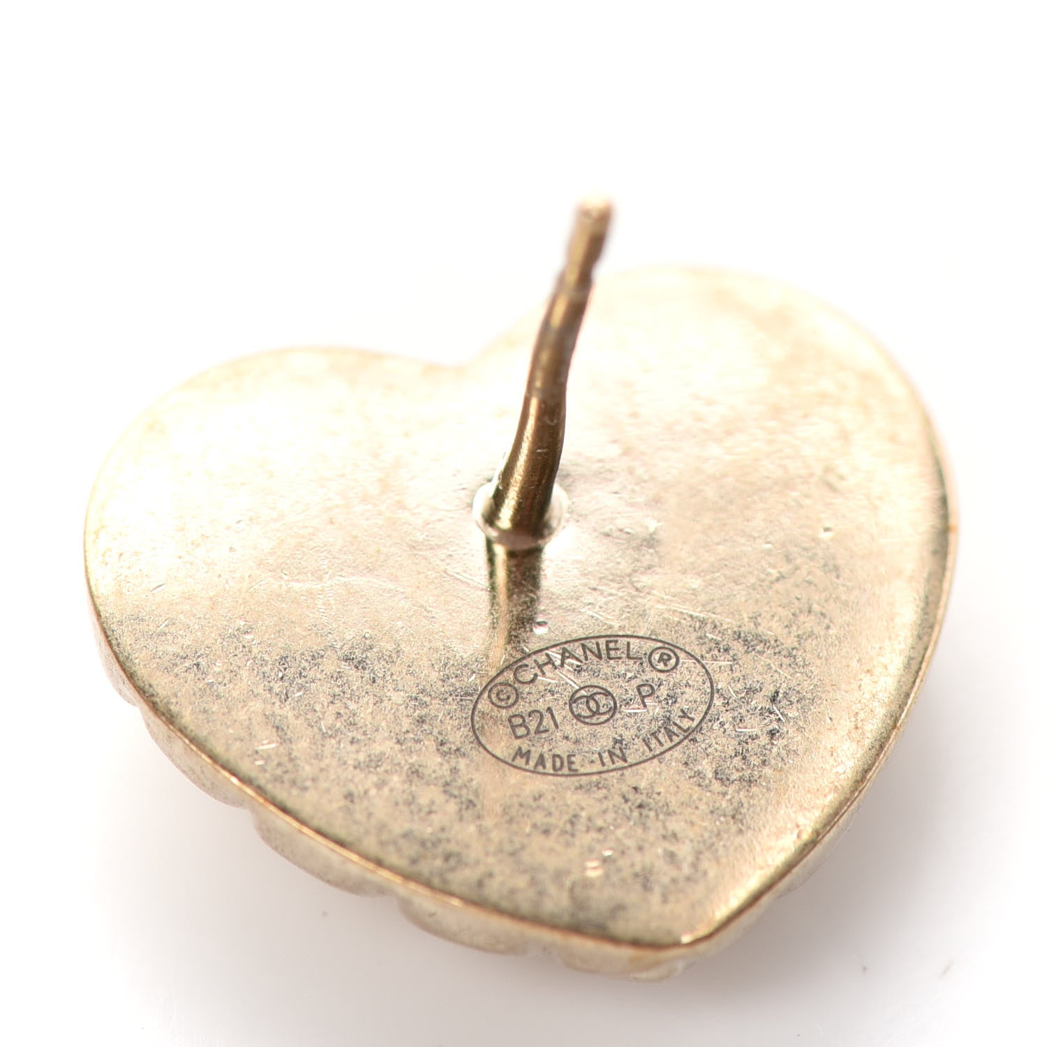 Chanel Quilted CC Heart Earrings Gold 4 of 4