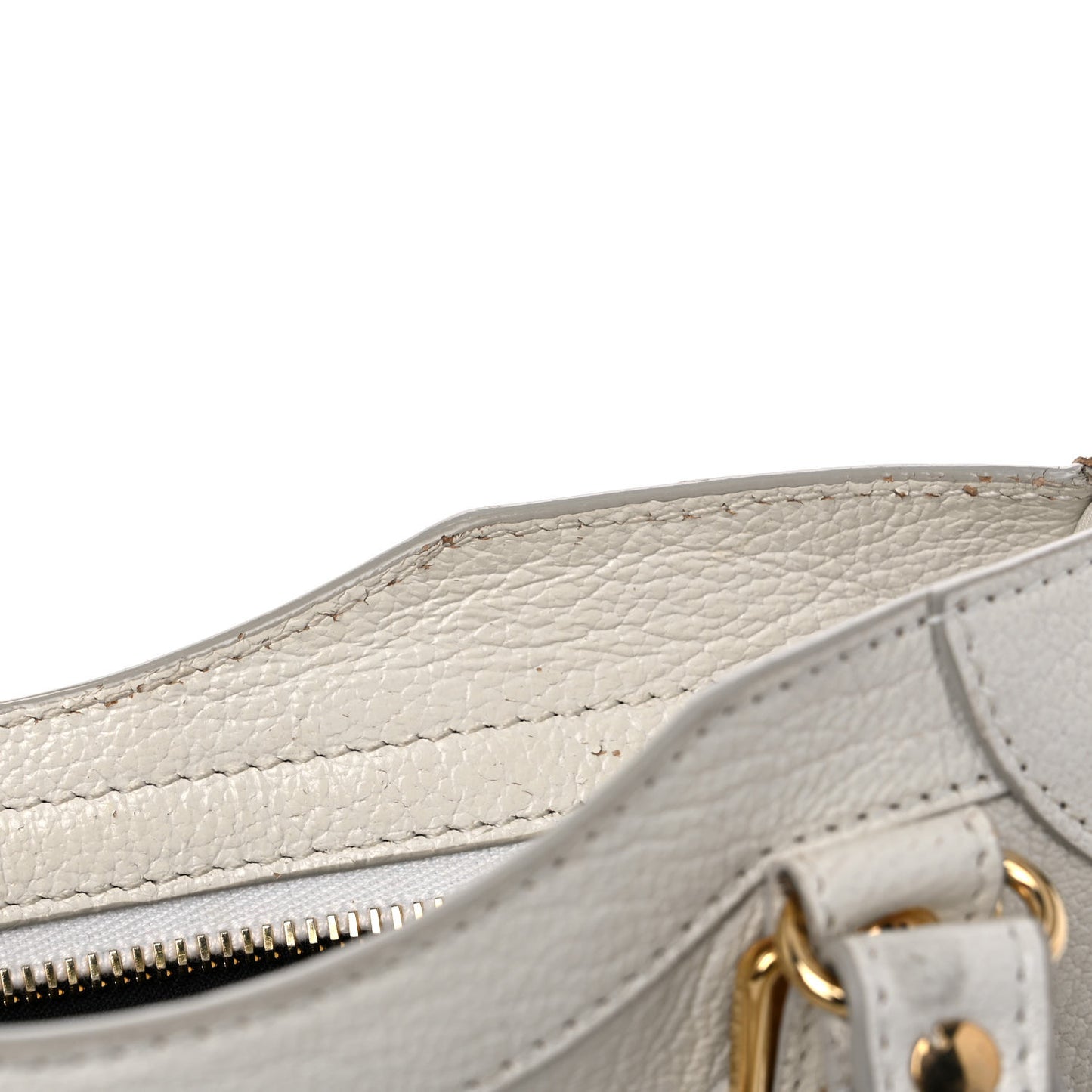 Chevre Gold Metallic Edge Hardware Mini City White