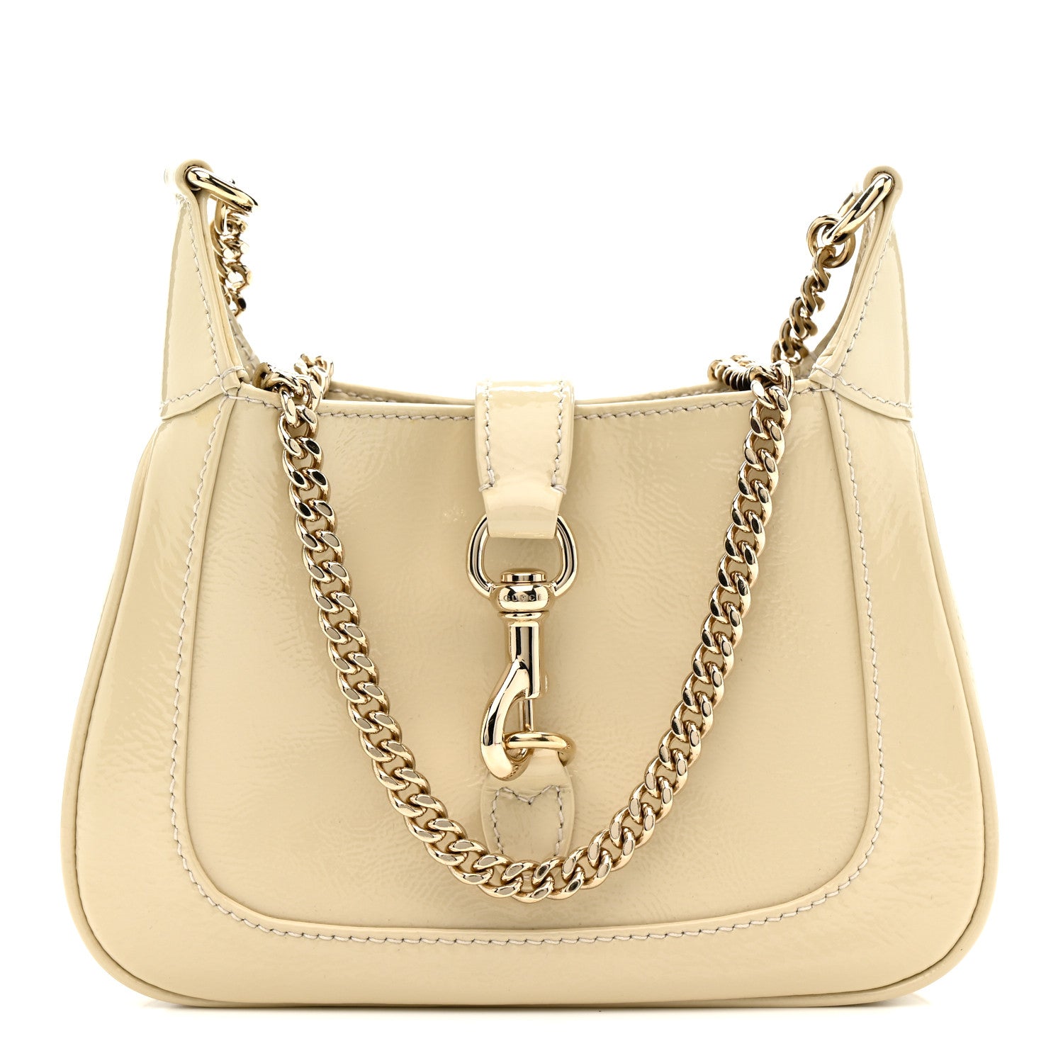 Gucci Crinkled Patent Mini Jackie Notte Bag New Ivoire 1816504