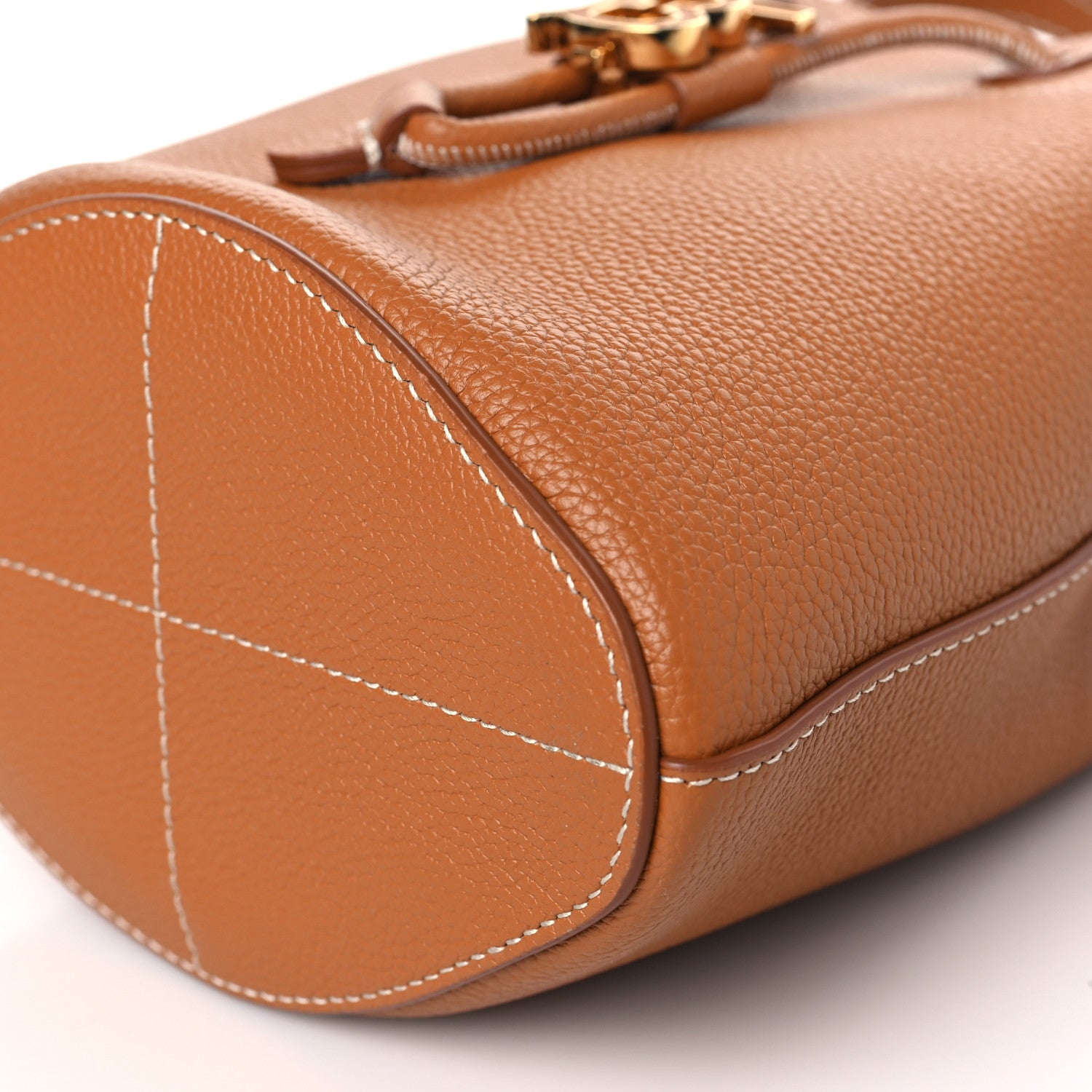 Burberry Calfskin TB Mini Bucket Bag Warm Russet Brown 9 of 9