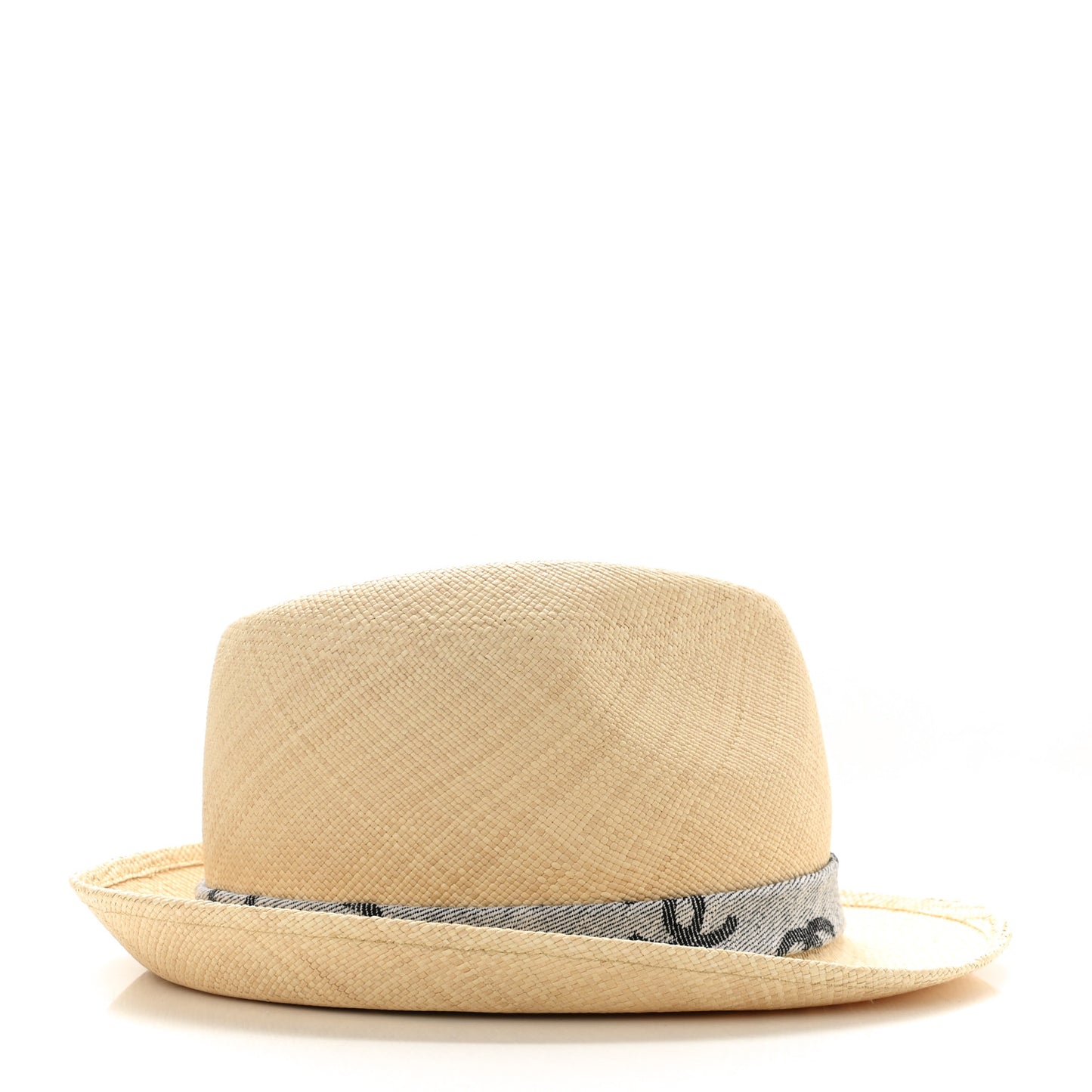 Straw CC Fedora Hat M Beige
