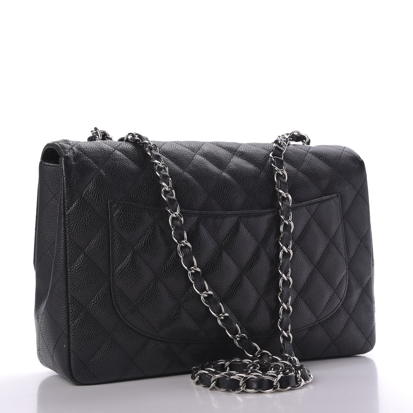 Caviar Quilted Jumbo Single Flap Black