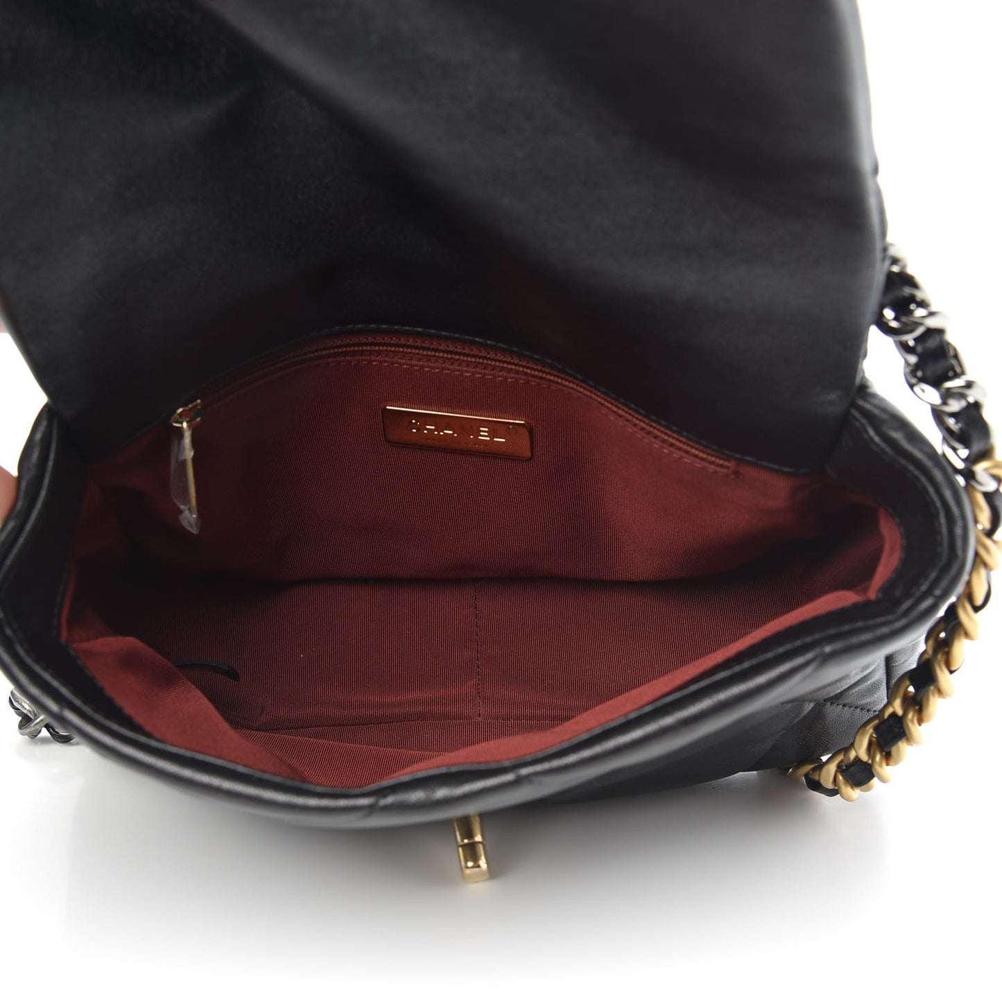 Goatskin Quilted Medium Chanel 19 Flap Black