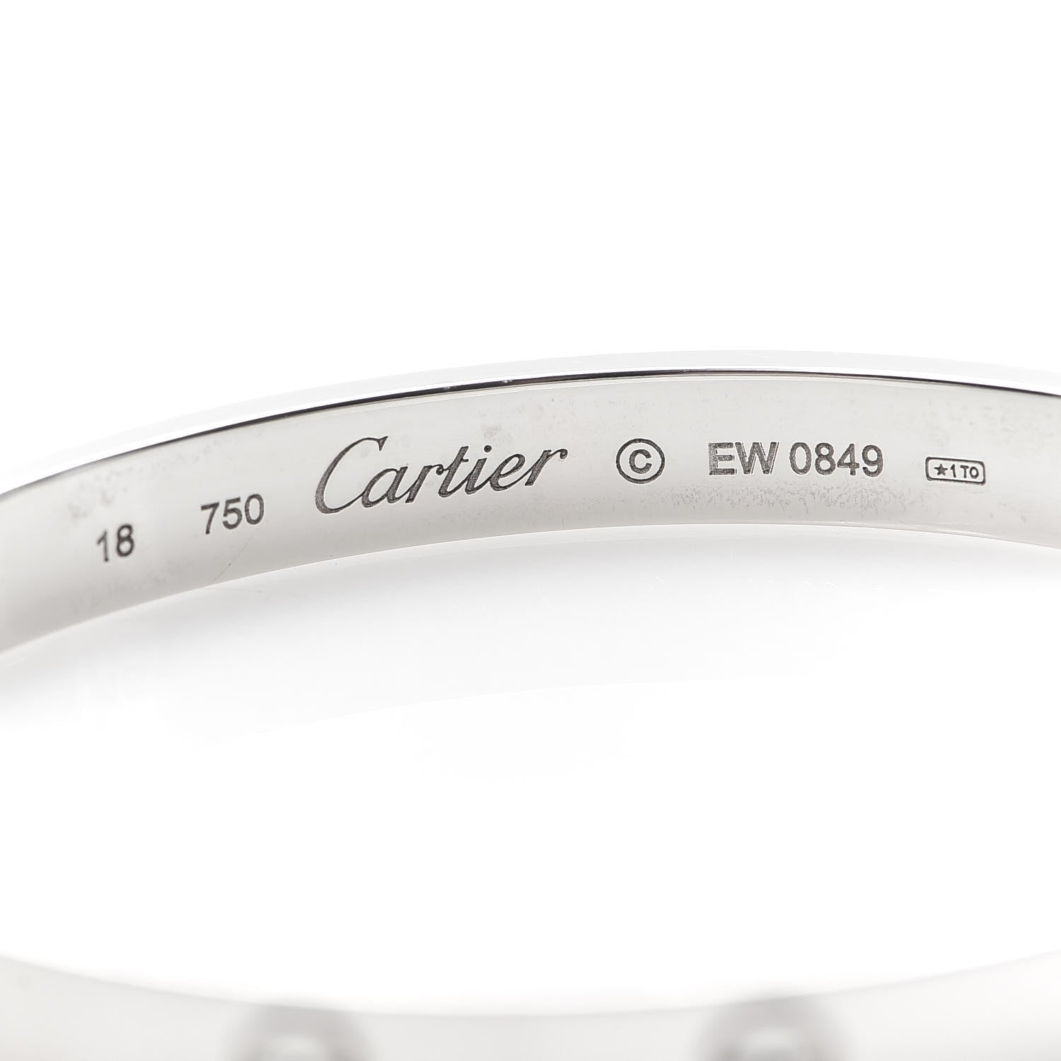 Cartier 18K White Gold LOVE Bracelet 18 5 of 6
