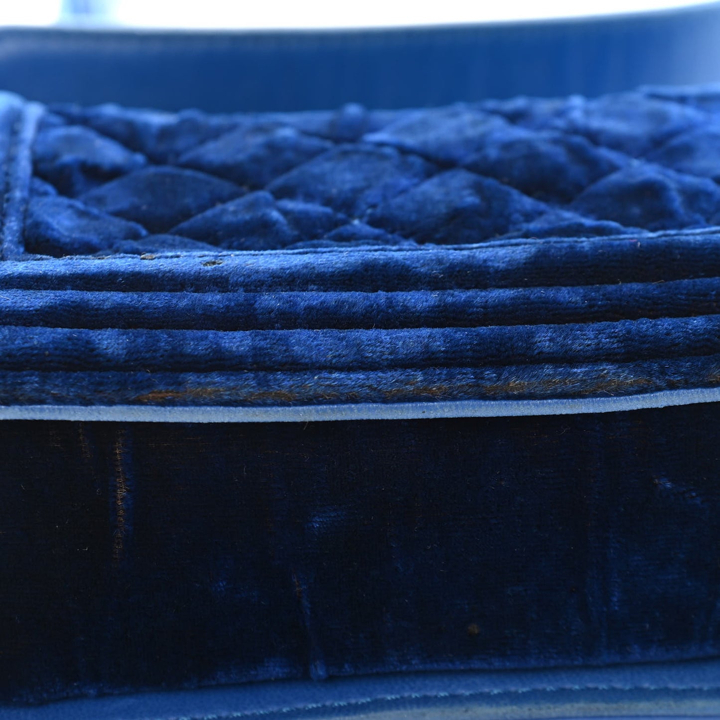 Velvet Quilted Small Boy Flap Blue