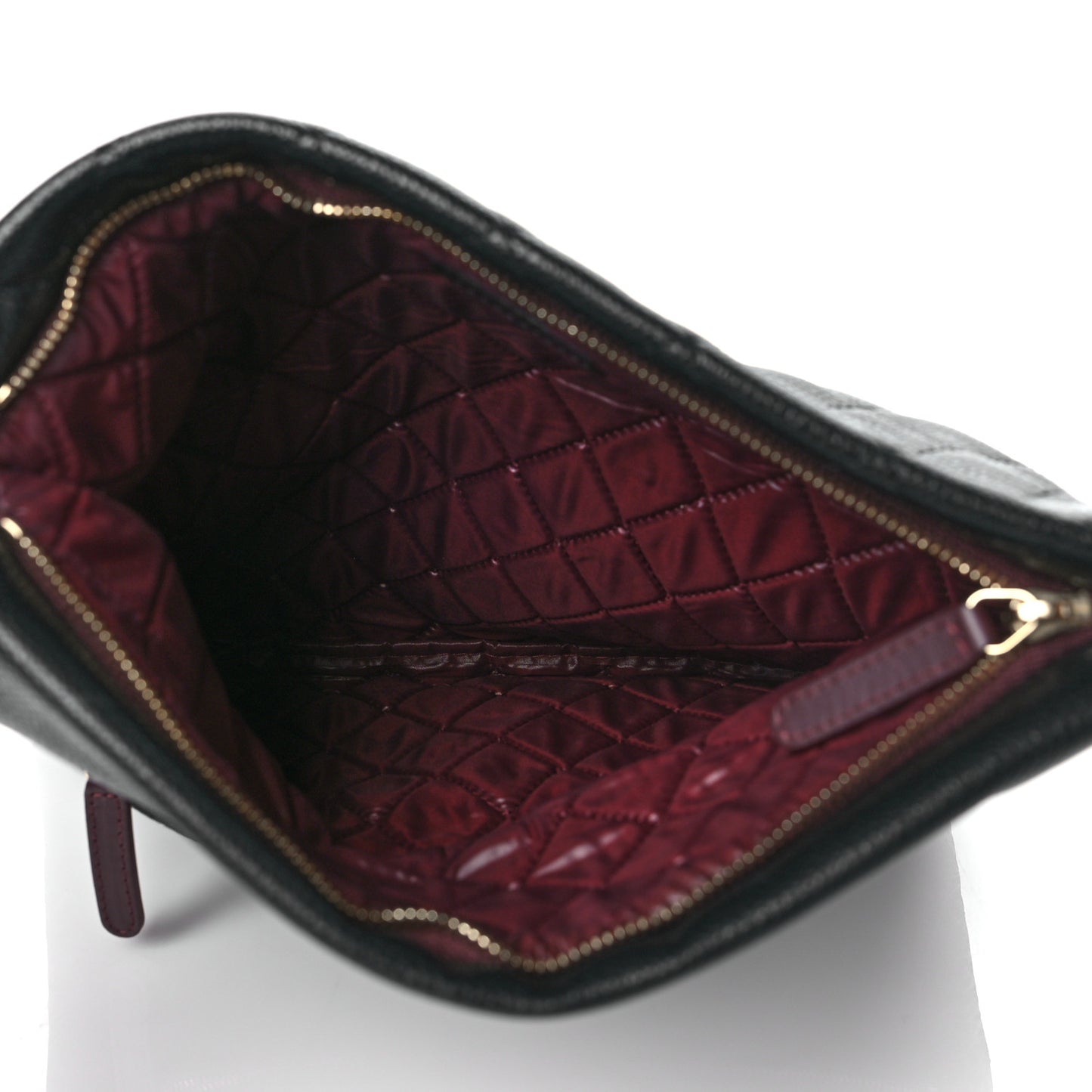 Caviar Quilted CC Beauty Clutch Black