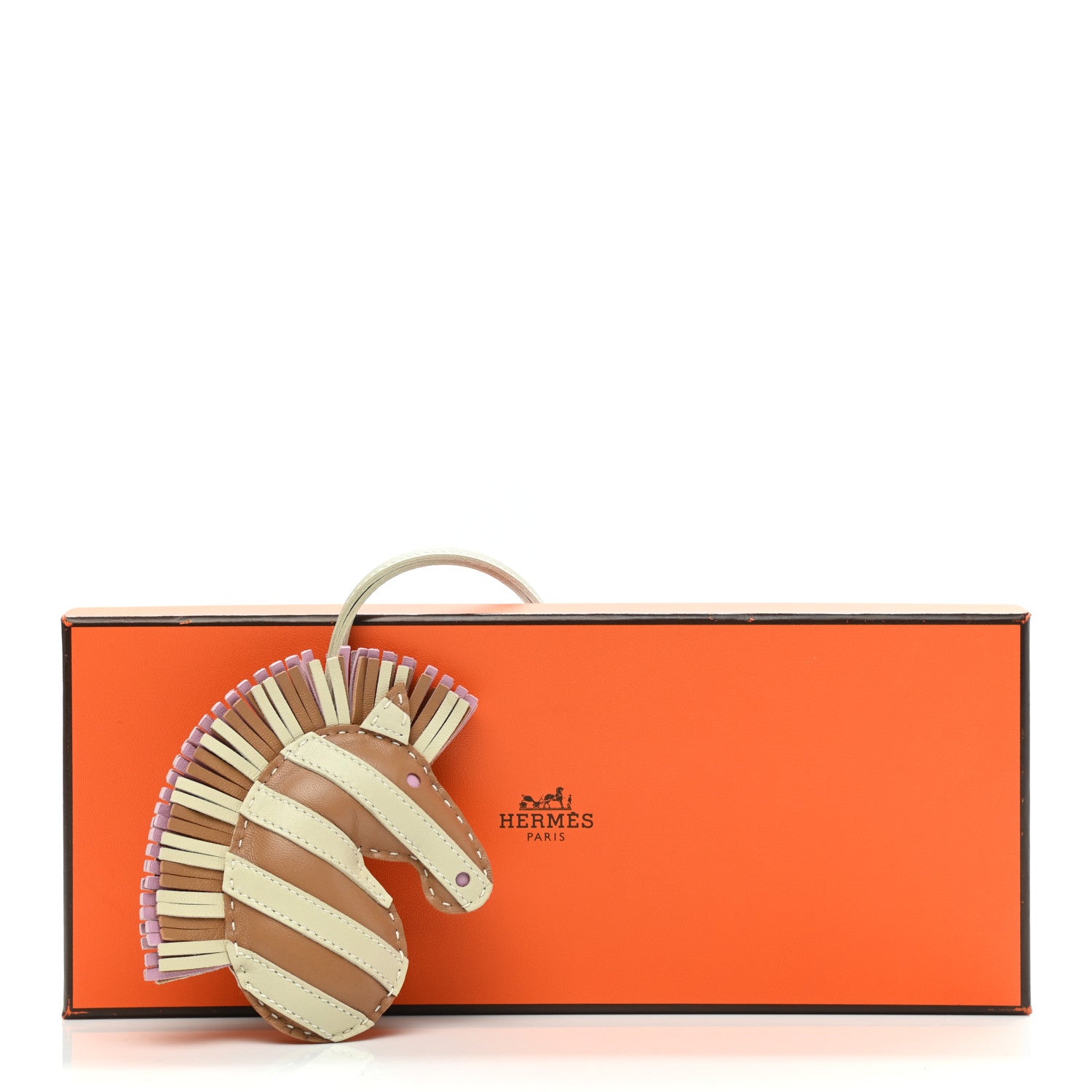 Hermes Milo Lambskin Geegee Savannah Bag Charm Craie Sesame Mauve Sylvestre 4 of 4