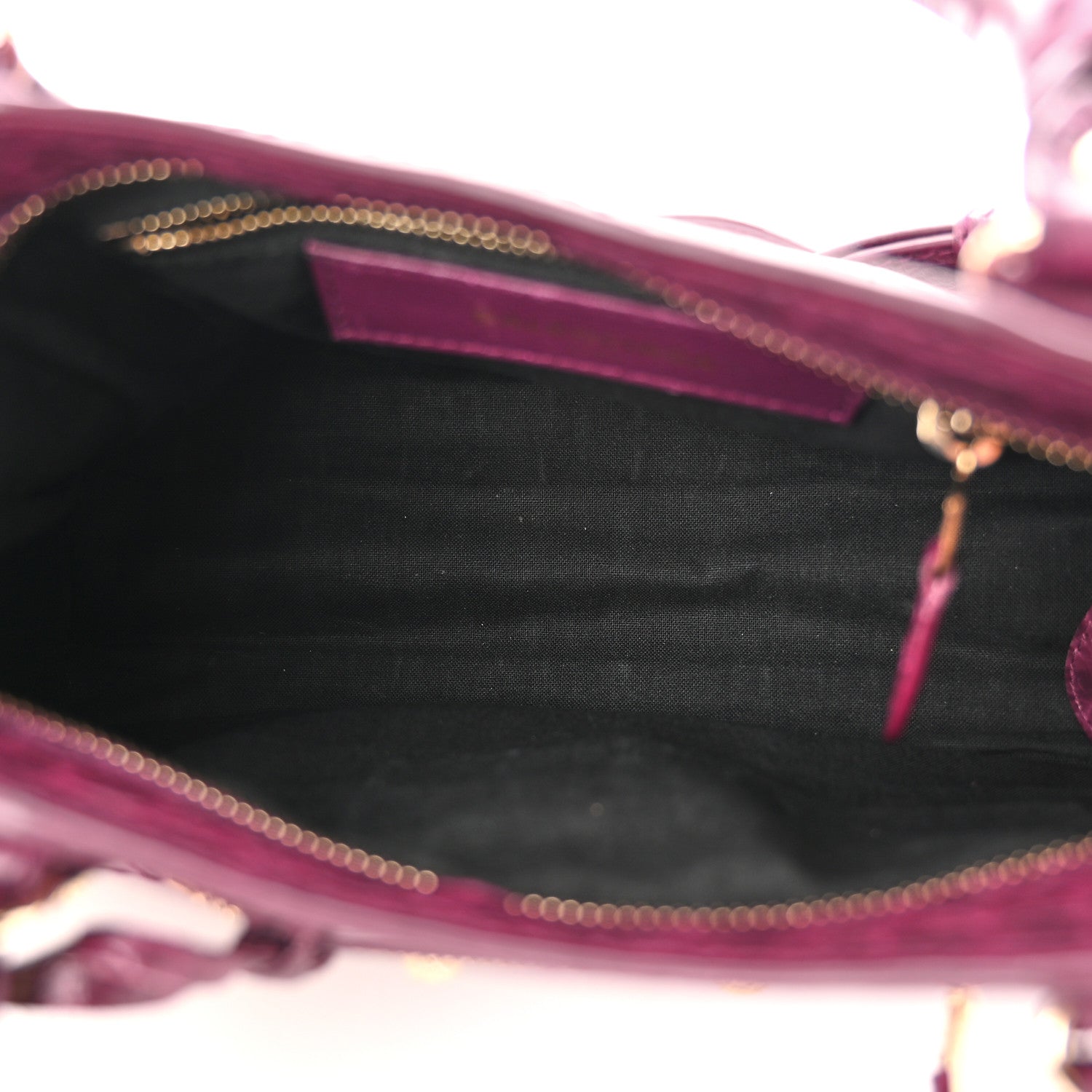 Balenciaga Calfskin Crocodile Embossed Giant 12 Gold Hardware Mini City Violet Prune 5 of 10