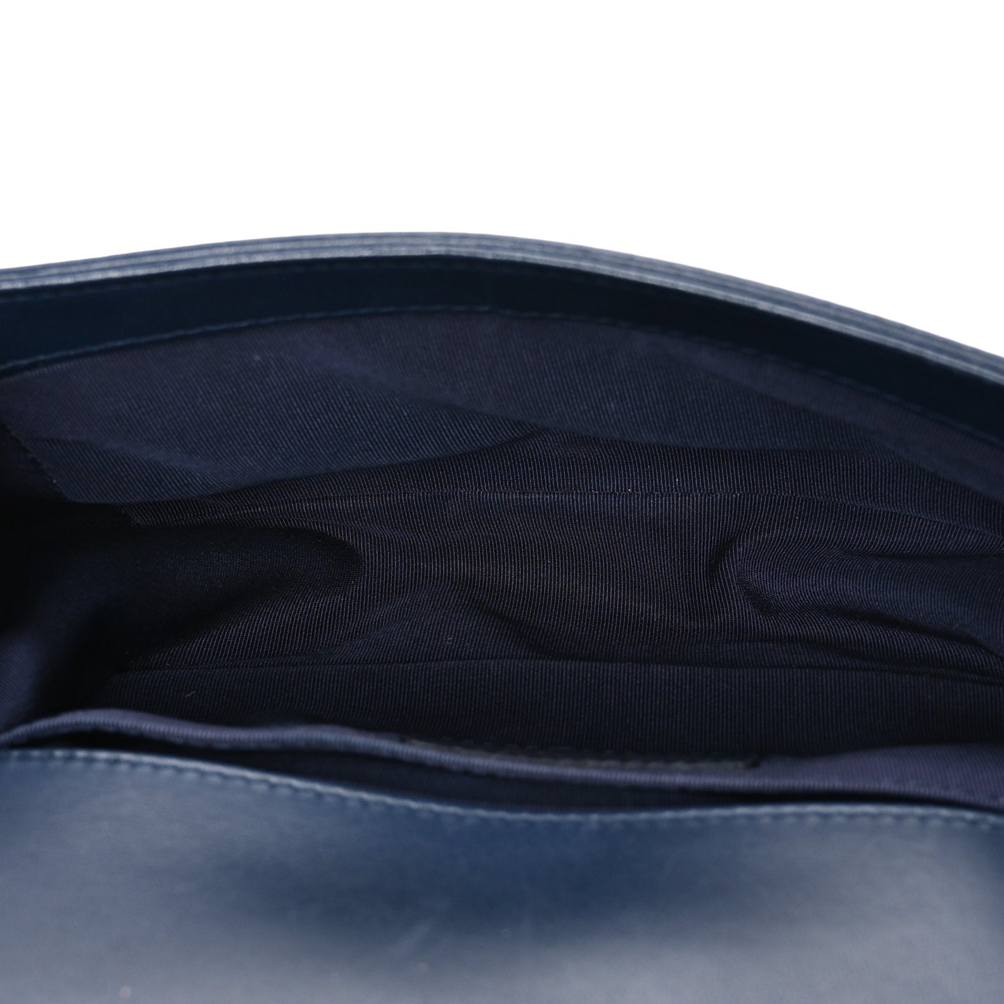 Calfskin Quilted Small Boy Flap Navy