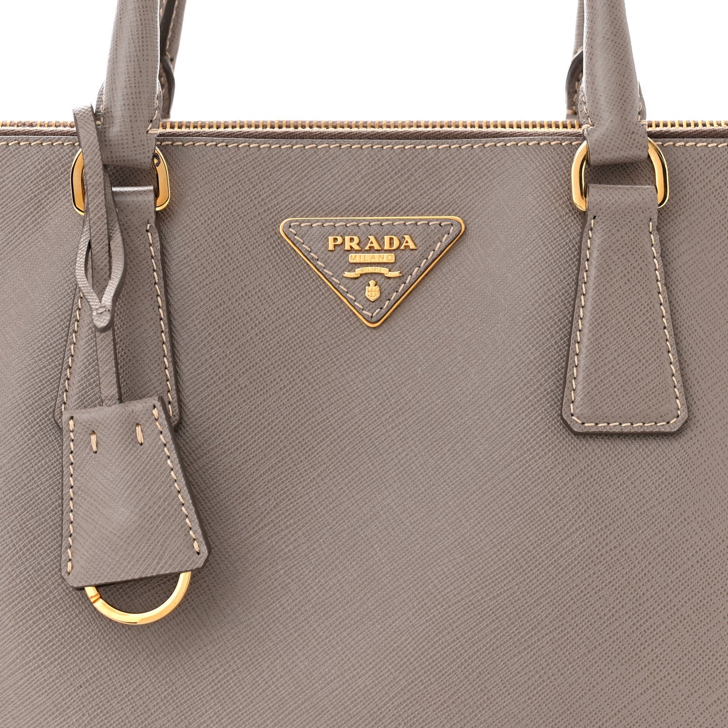 Saffiano Medium Galleria Double Zip Tote Argilla