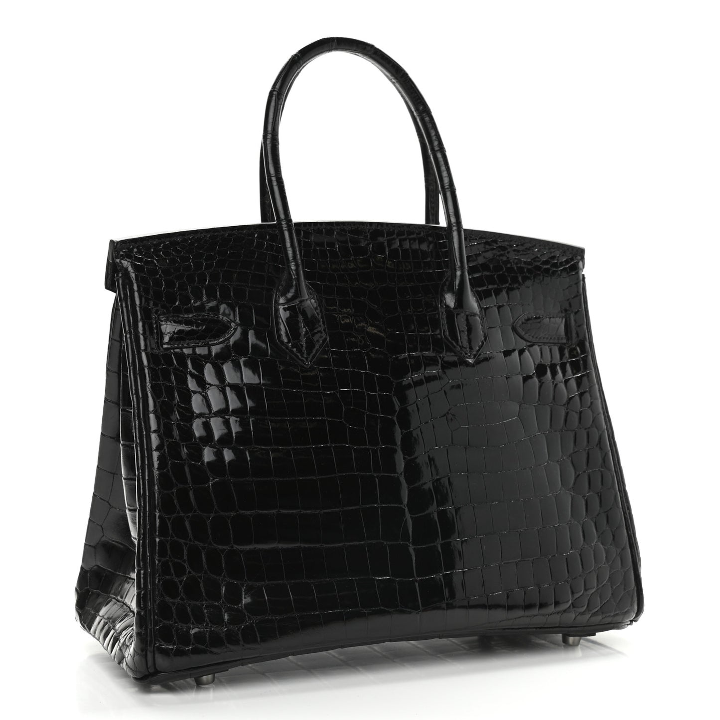 Shiny Niloticus Crocodile Birkin 30 Black
