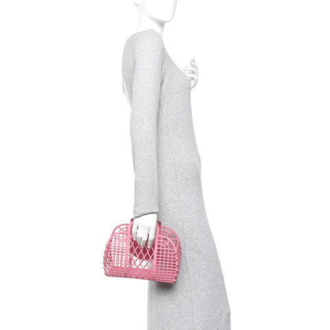 Recycled Plastic Vitello Liberty Matte Small Fendi Basket Rosa