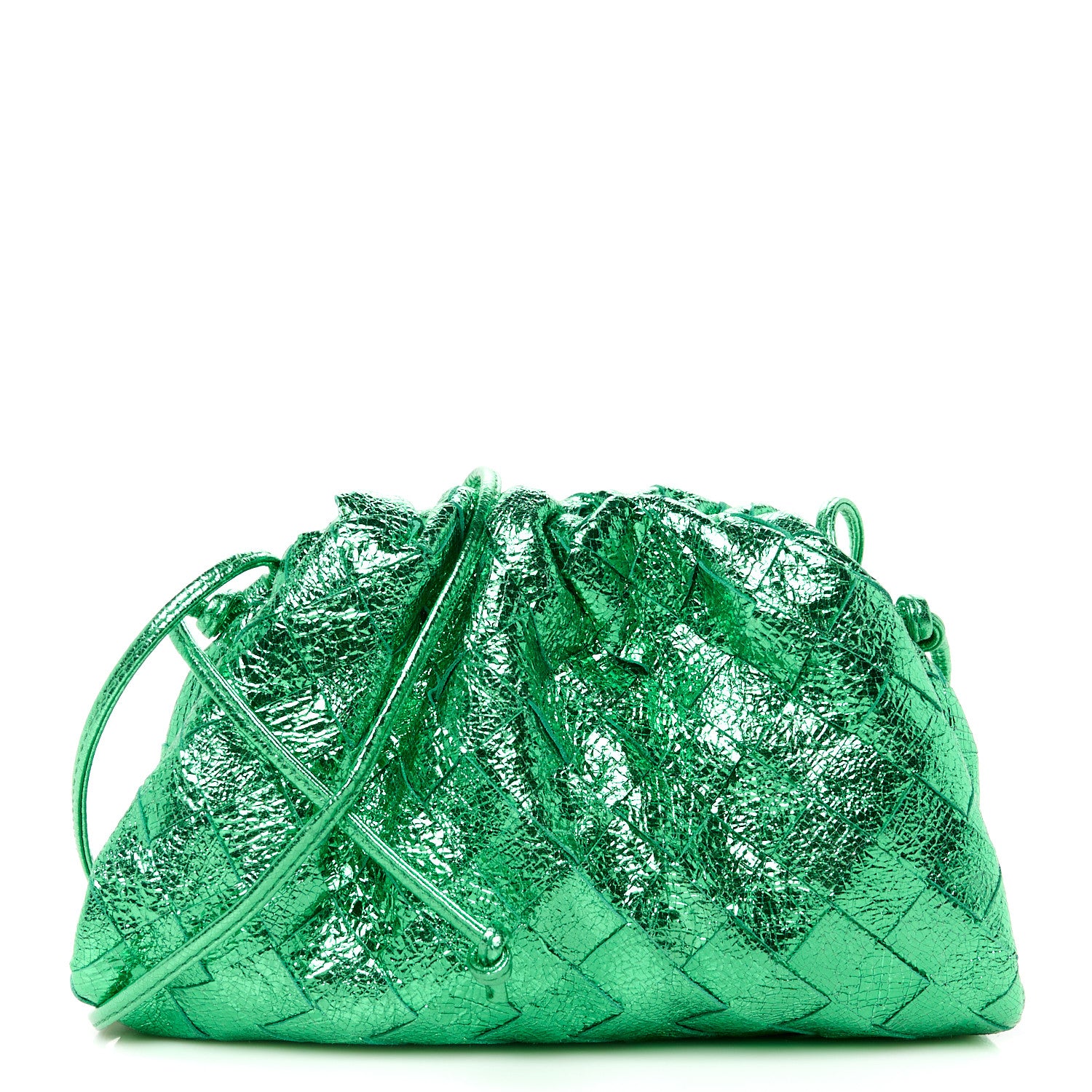 Bottega Veneta Metallic Nappa Intrecciato The Mini Pouch Parakeet 1 of 12