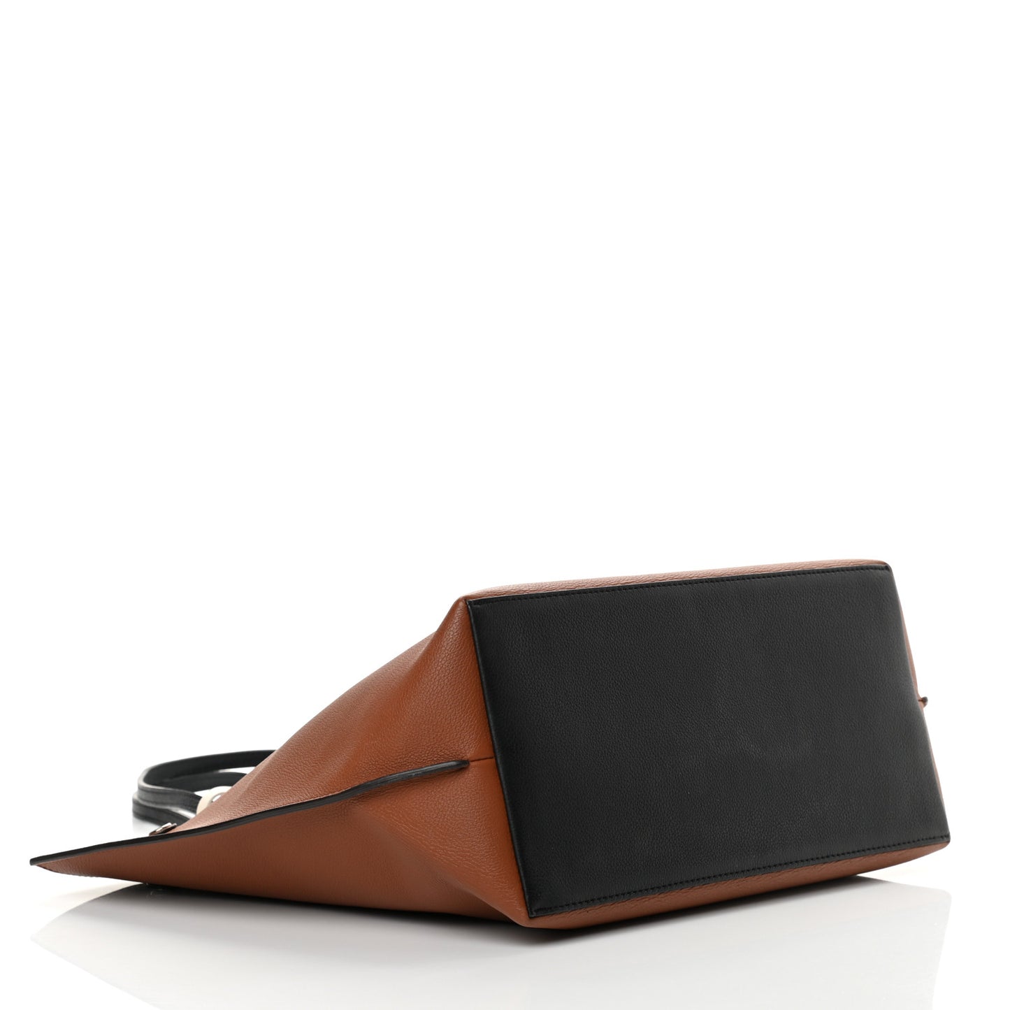 Calfskin Lockme Go Tote Caramel Creme Black