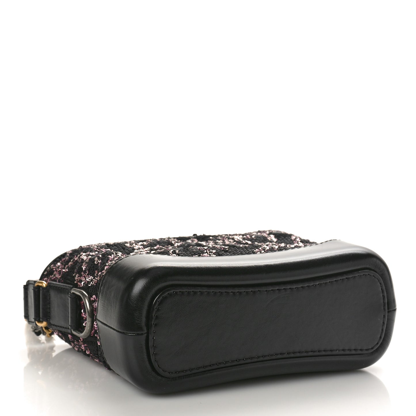 Sequin Calfskin Small Gabrielle Hobo Black Gold