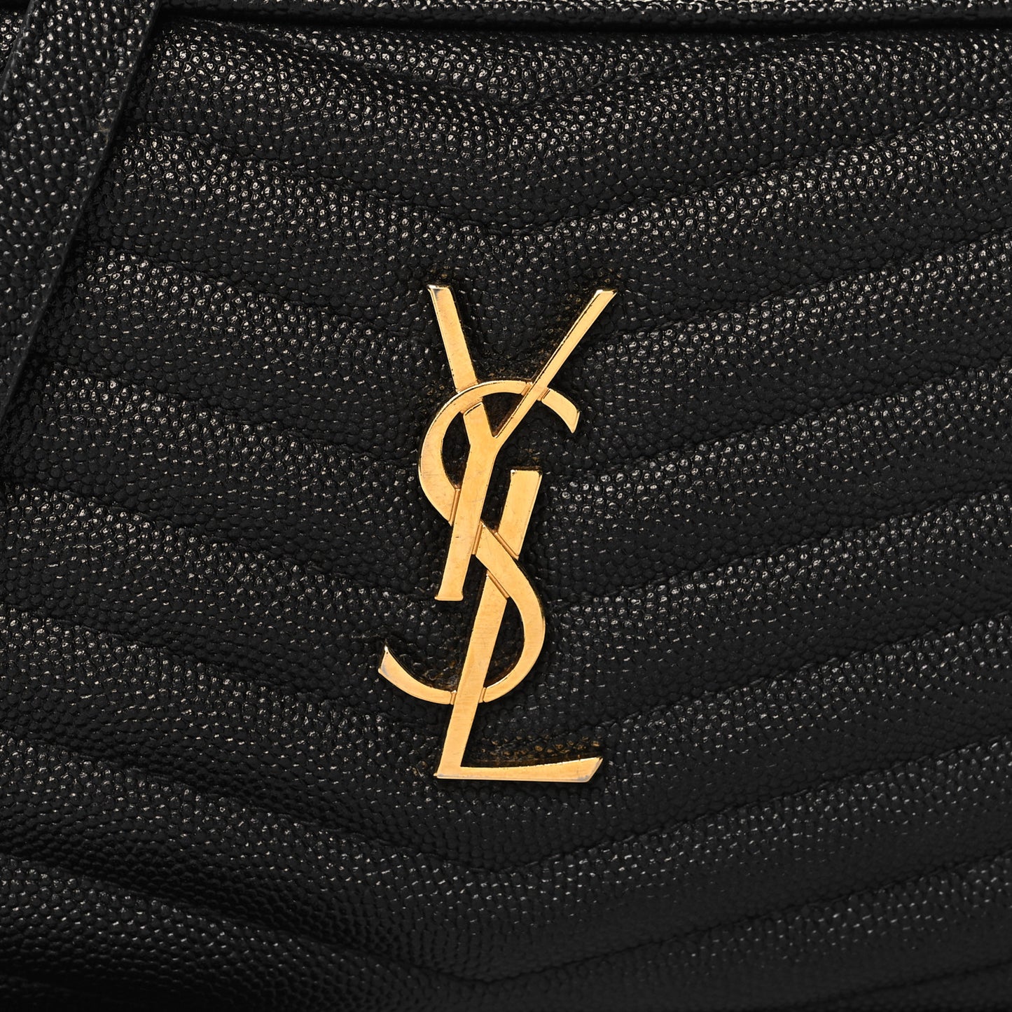 SAINT LAURENT Grain De Poudre Matelasse Monogram Mini Lou Camera Bag Black