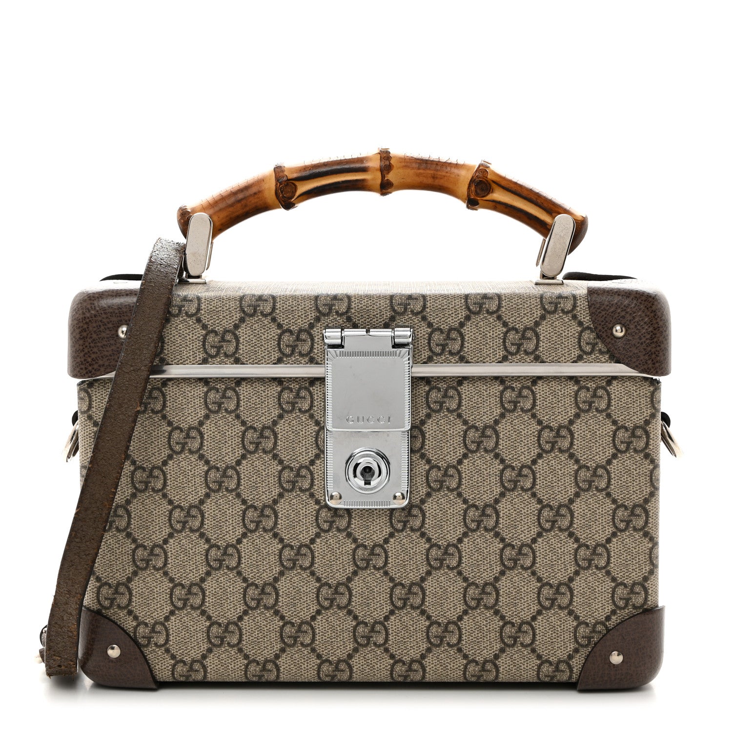 Gucci GG Supreme Monogram Globe-Trotter Beauty Case Brown 1 of 12