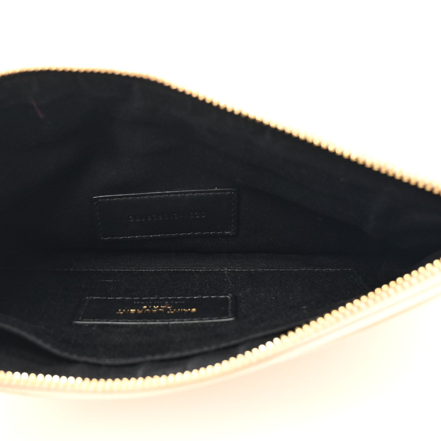 Grain De Poudre Chevron Monogram Large Bill Pouch Blanc Vintage