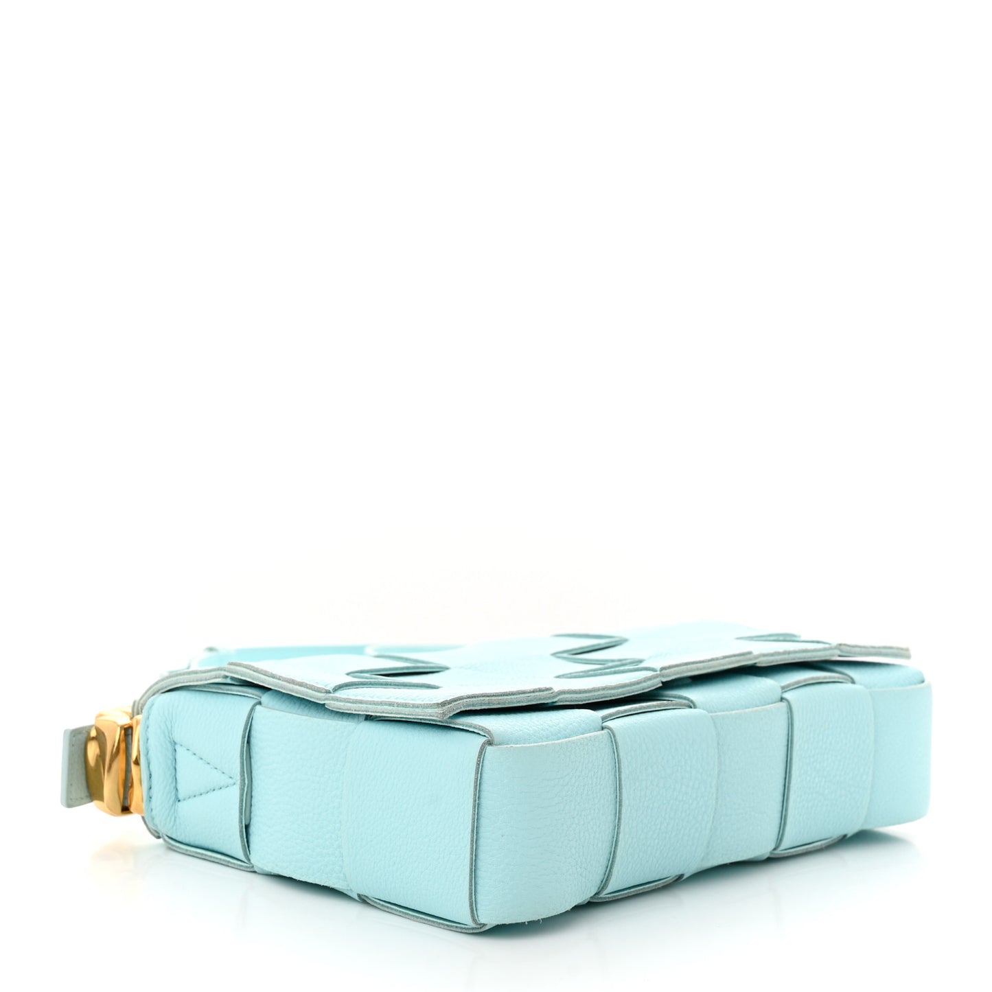Grained Calfskin Maxi Intrecciato Cassette Crossbody Bag Pale Blue