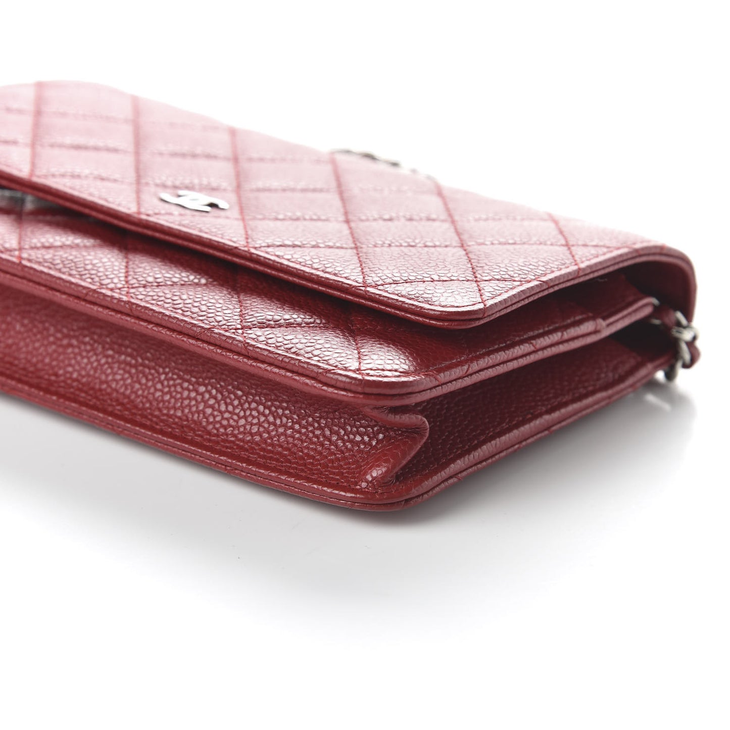 Caviar Quilted Wallet On Chain WOC Red