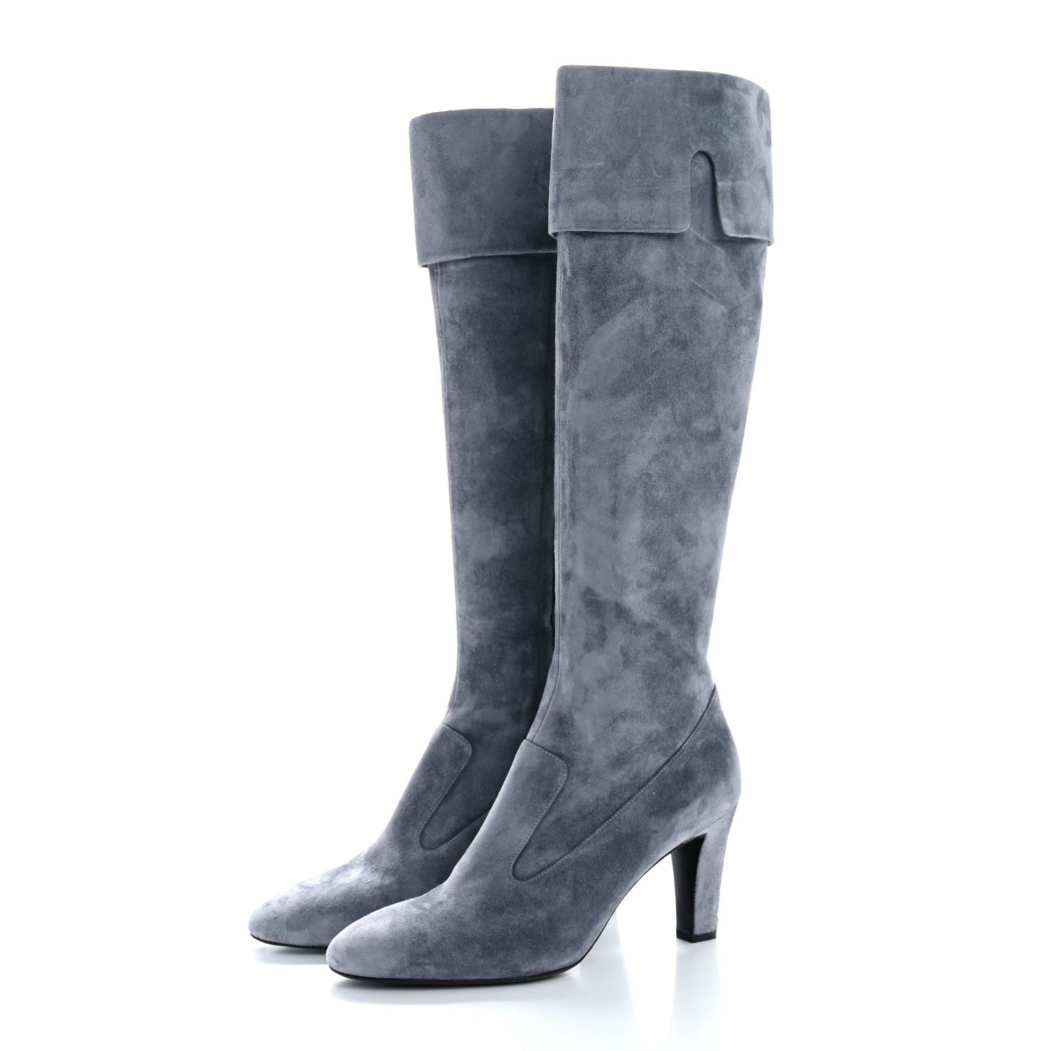Chanel Suede High Boots 40 Grey 3 of 10