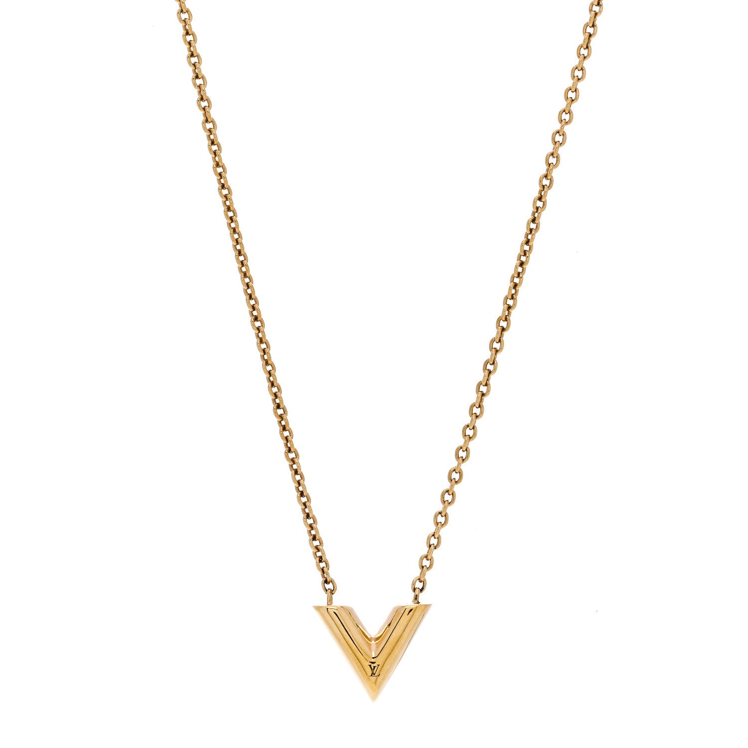 Louis Vuitton Essential V Necklace Gold 1 of 6