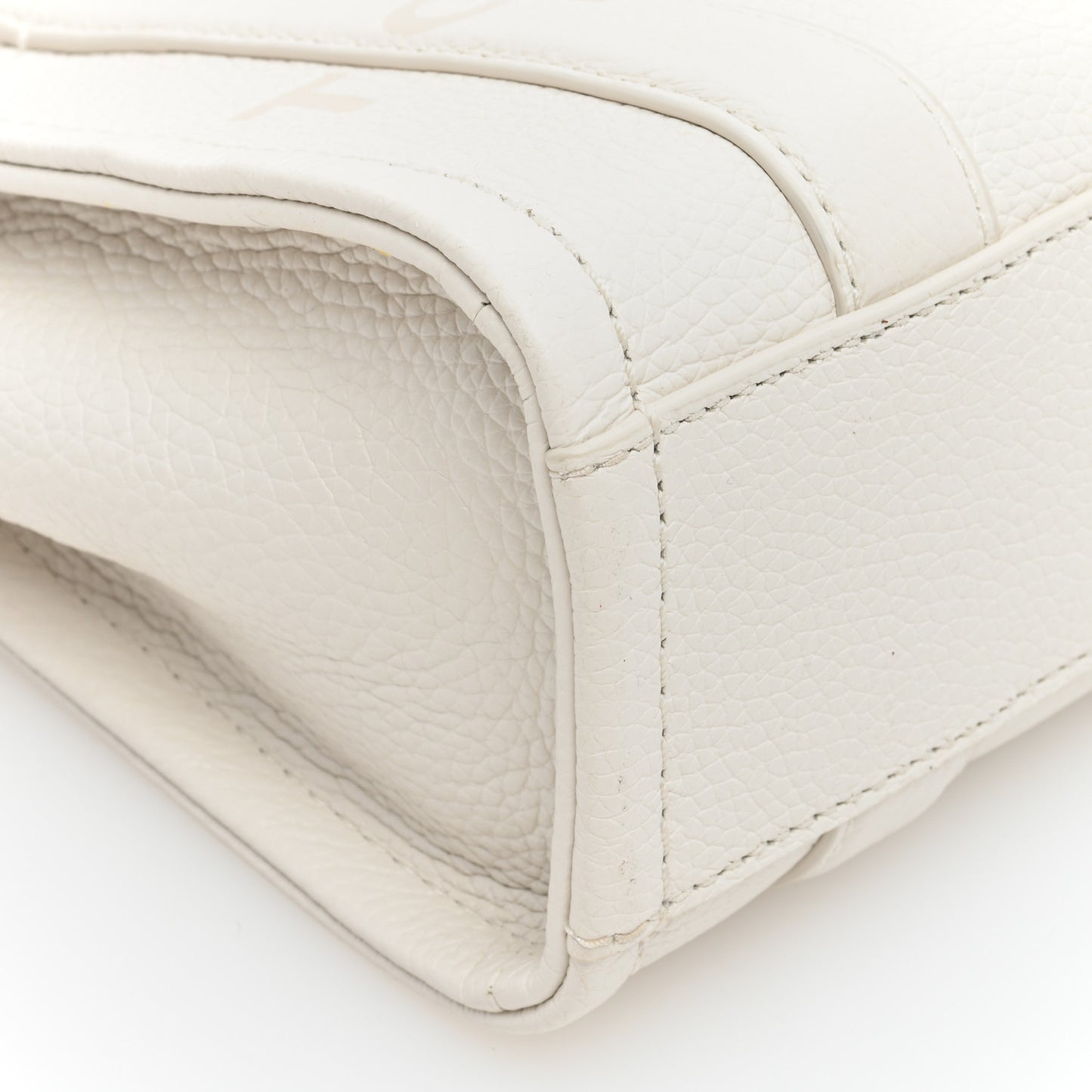 Grained Calfskin Micro The Tote Bag Cotton Silver