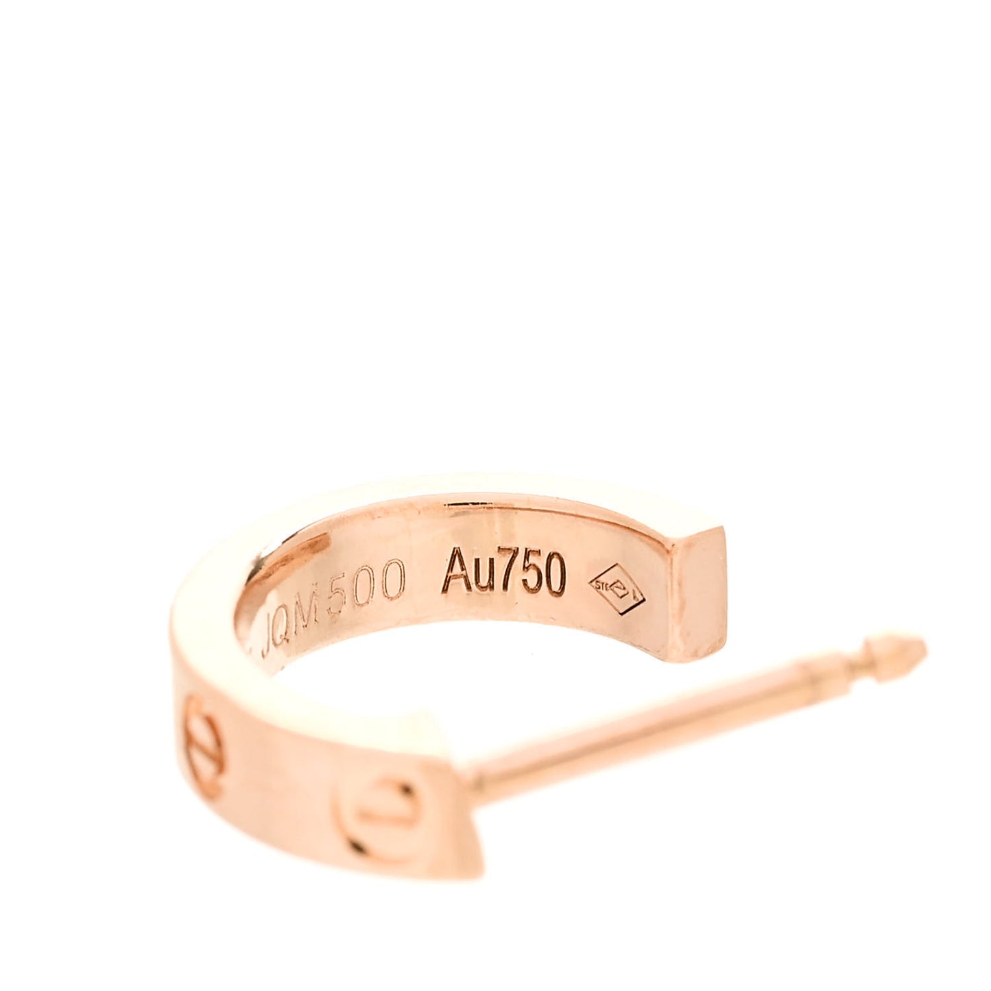 18K Pink Gold Small LOVE Hoop Earrings
