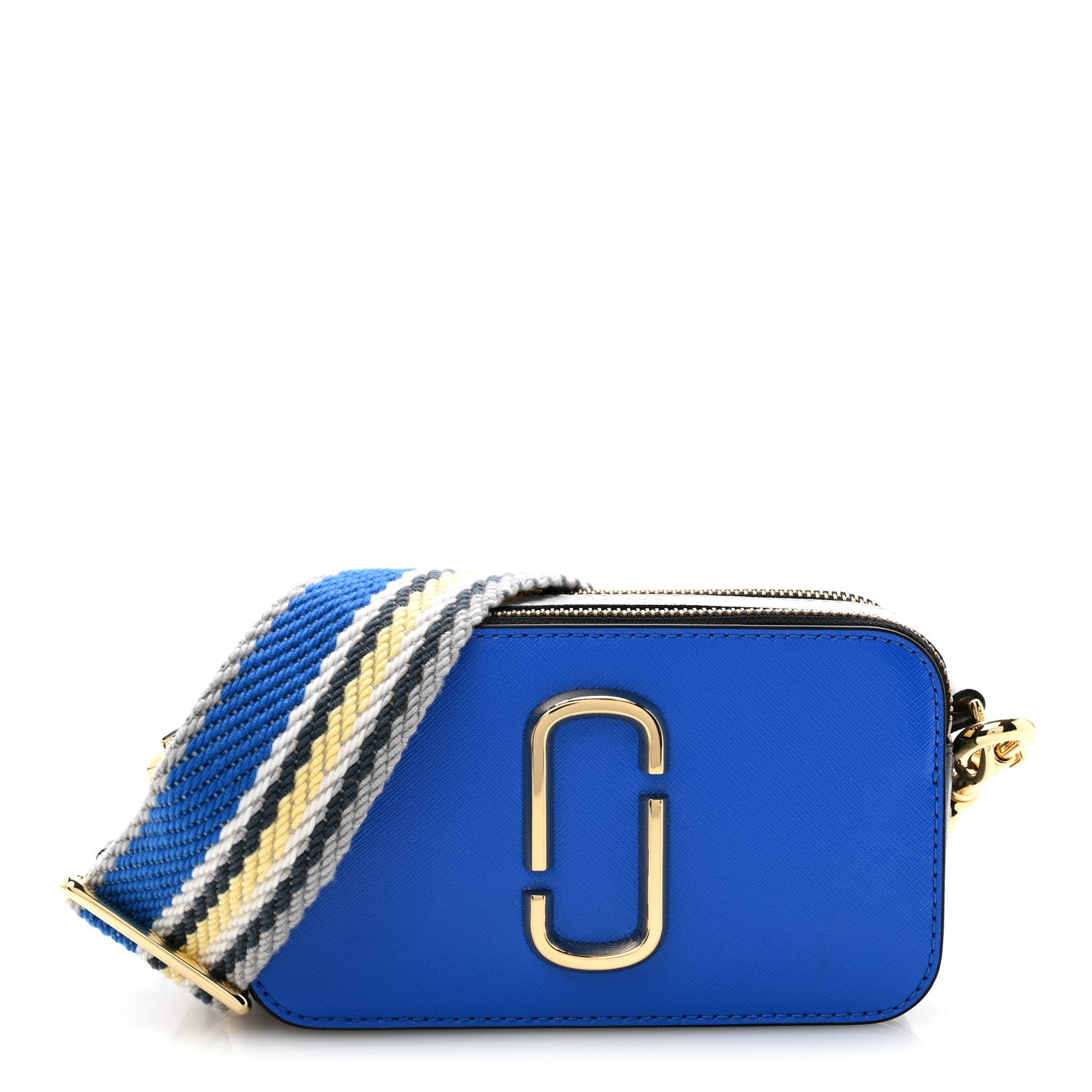 MARC JACOBS ショルダーバッグ ブルー ラメ Marc Jacobs Saffiano Small Snapshot Camera Bag New Dazzling Blue
