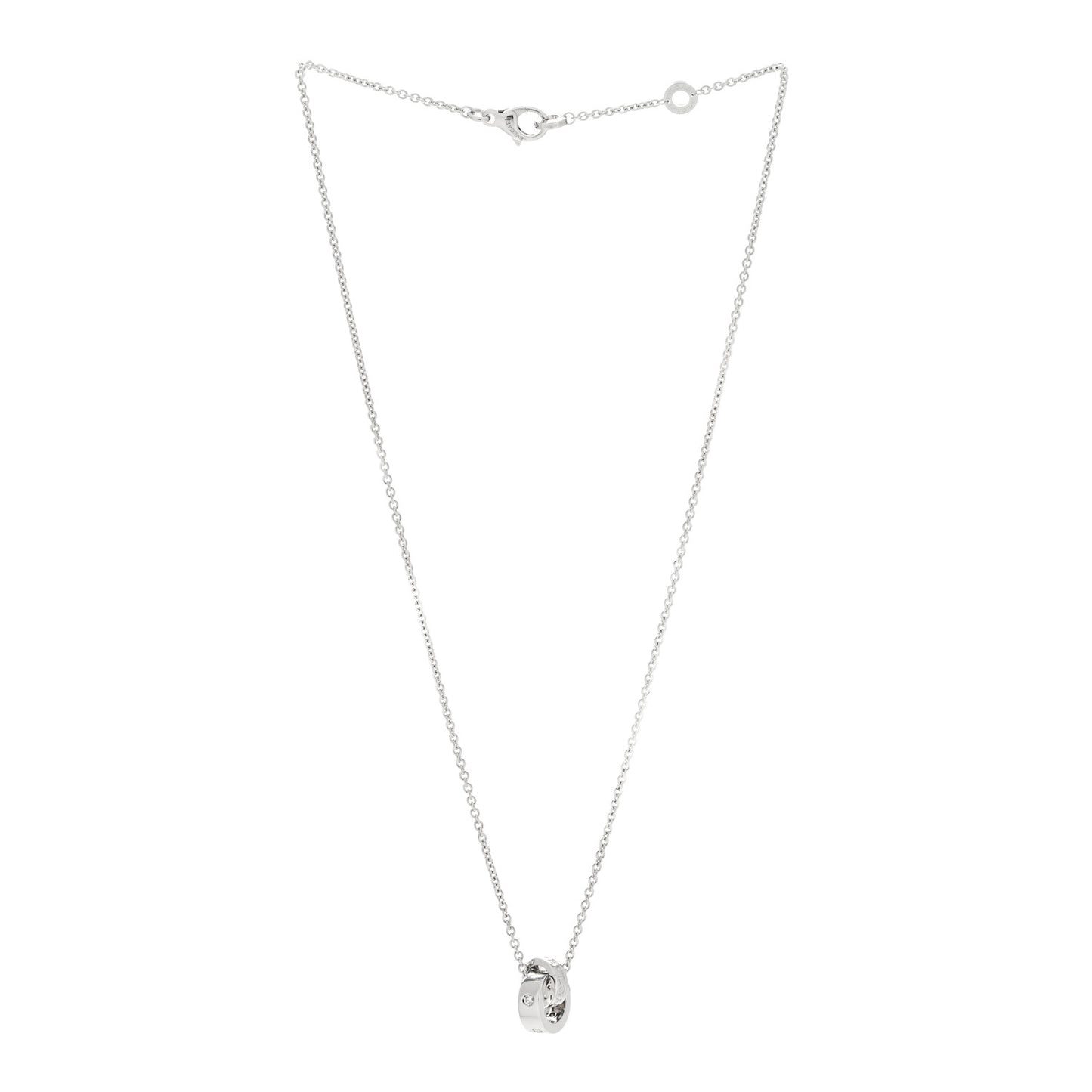 18K White Gold Diamond BVLGARI BVLGARI Link Pendant Necklace