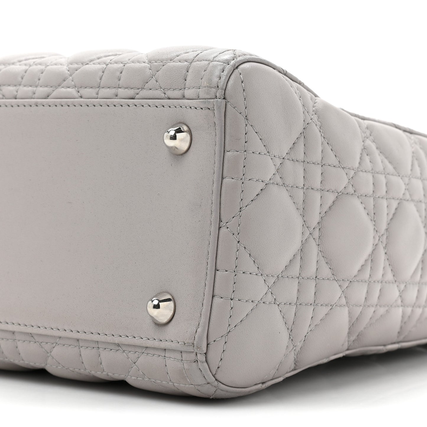 Lambskin Cannage Large Lady Dior Light Grey