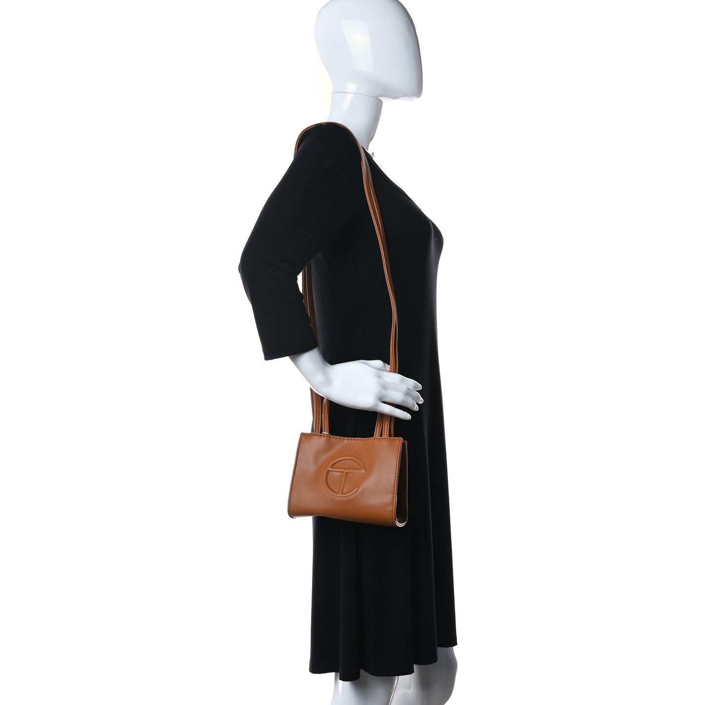 Vegan Leather Small Shopping Bag Tan