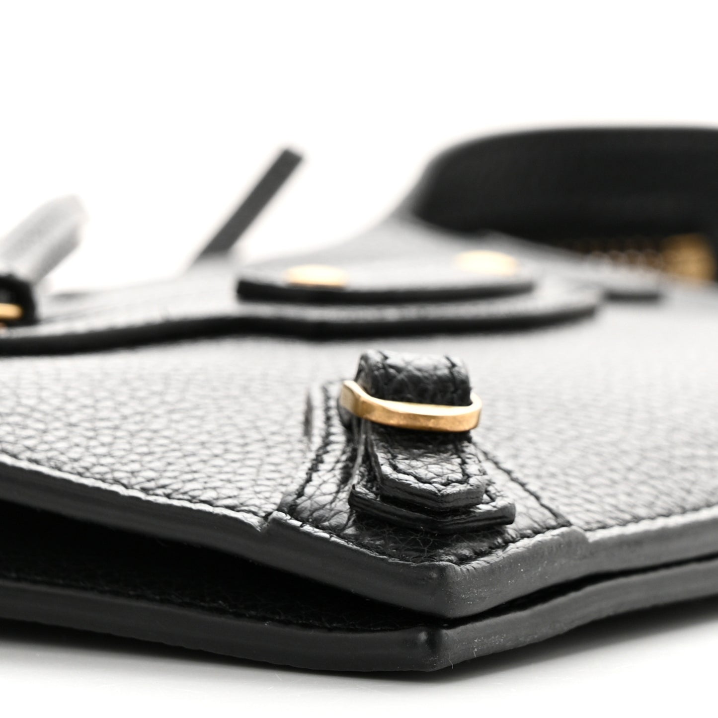 Grained Calfskin Neo Classic Gold Hardware Multipouch Black