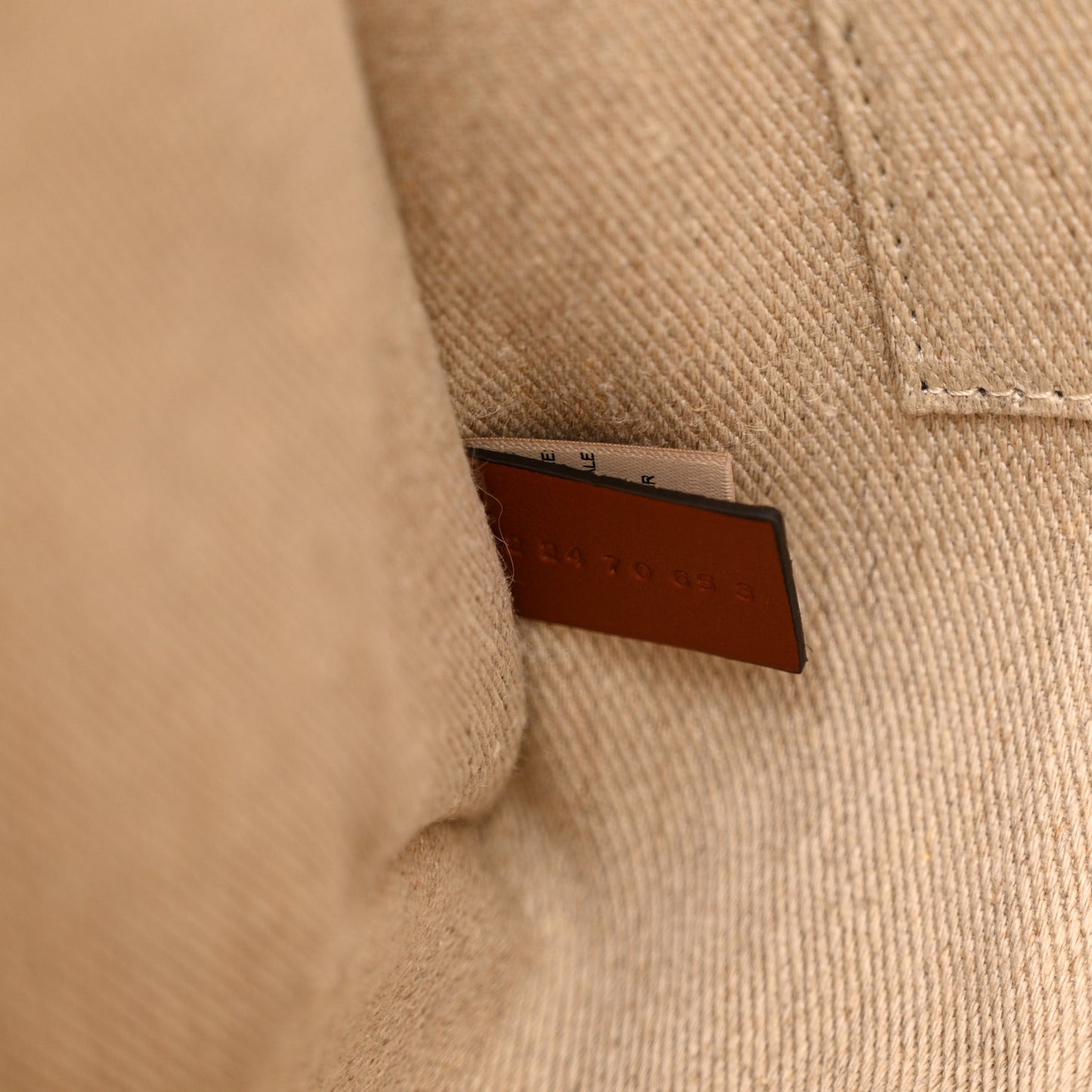 Linen Calfskin Medium Woody Ribbon Tote White Brown